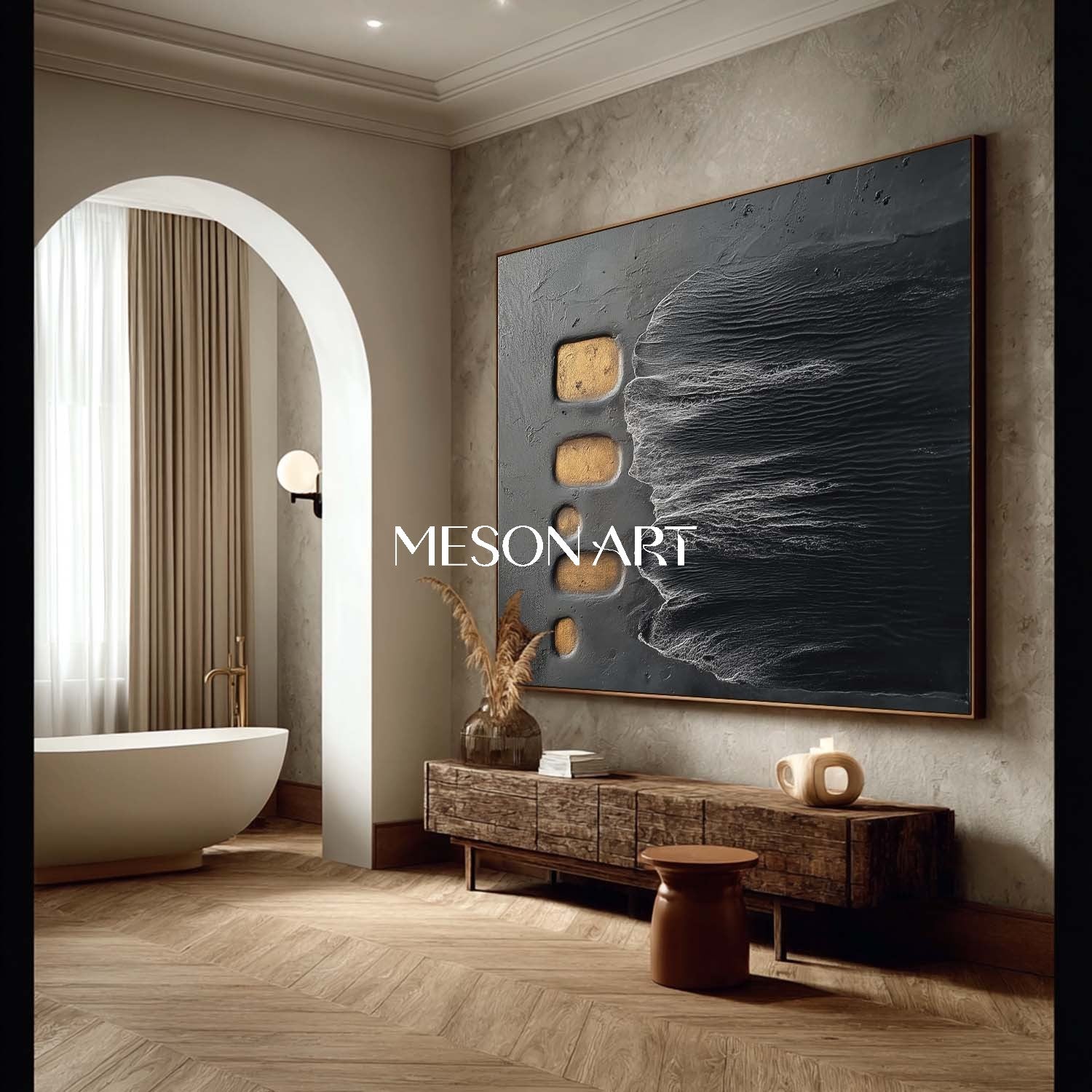 Shop Elegant Minimalist Abstract Oil Painting for Living Room Office