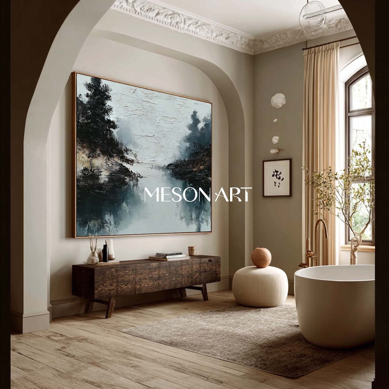 Buy Minimalist Blue Plaster Texture Painting Framed Wall Canvas Online