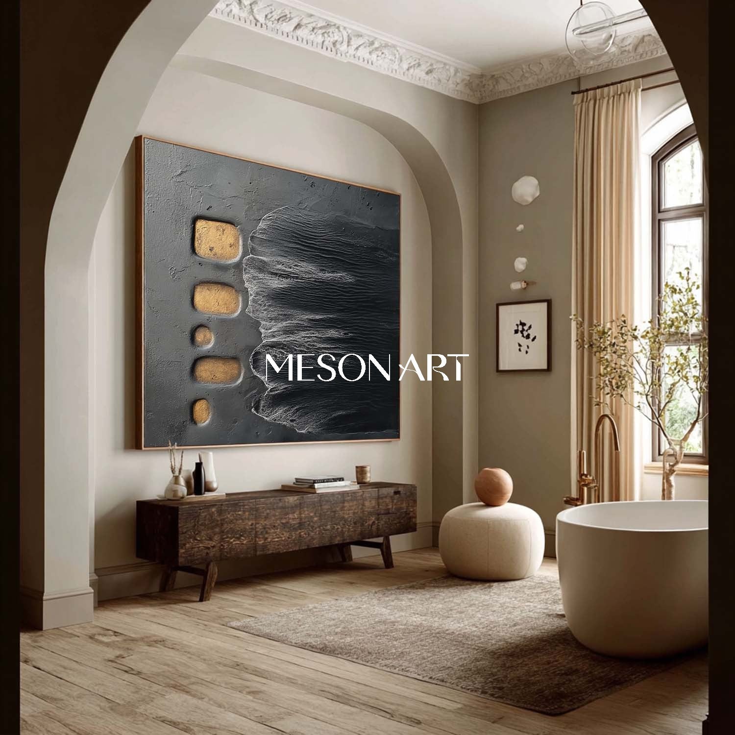 Shop Elegant Minimalist Abstract Oil Painting for Living Room Office