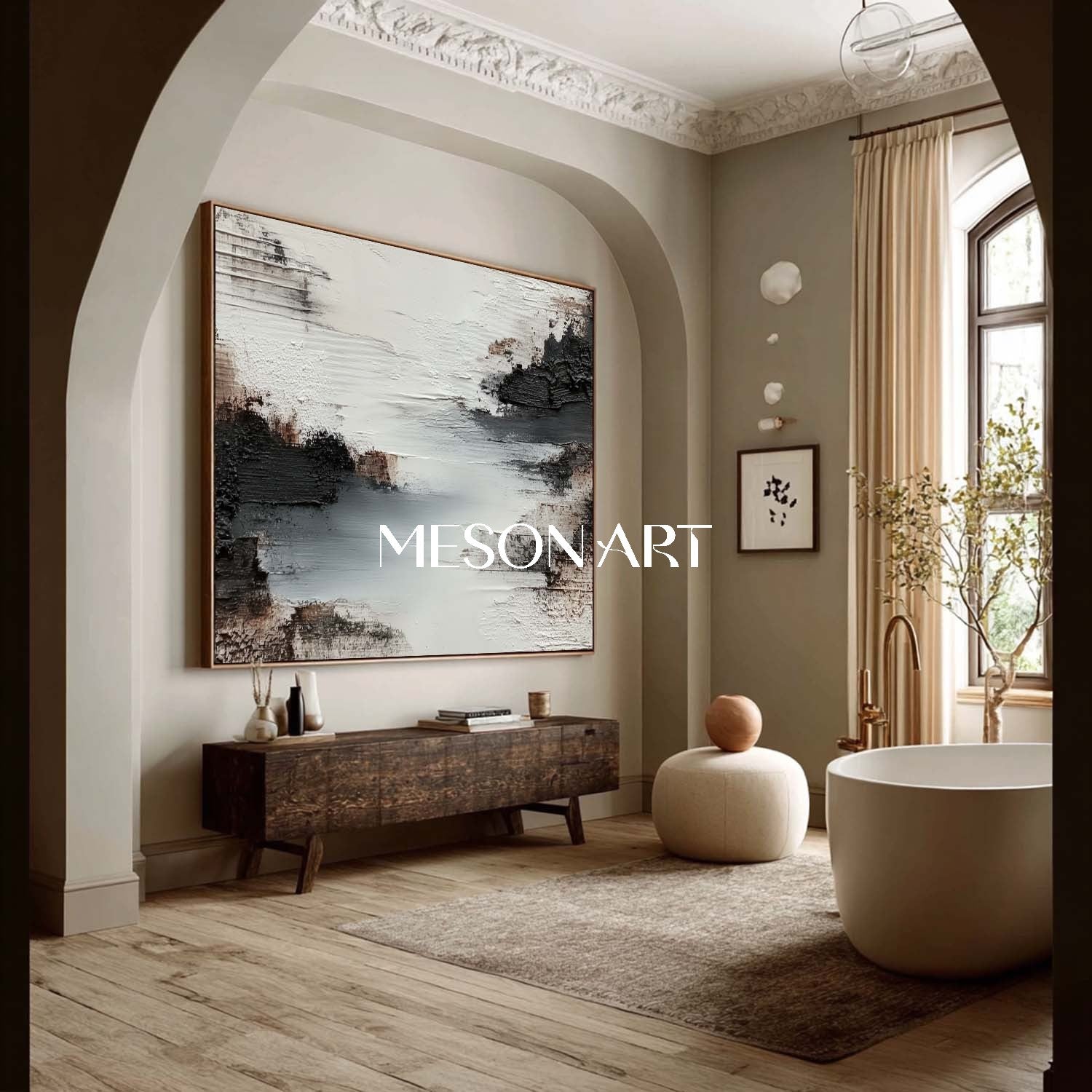 Oversized Wabi-Sabi Textured Oil Painting Abstract Wall Art On Sale