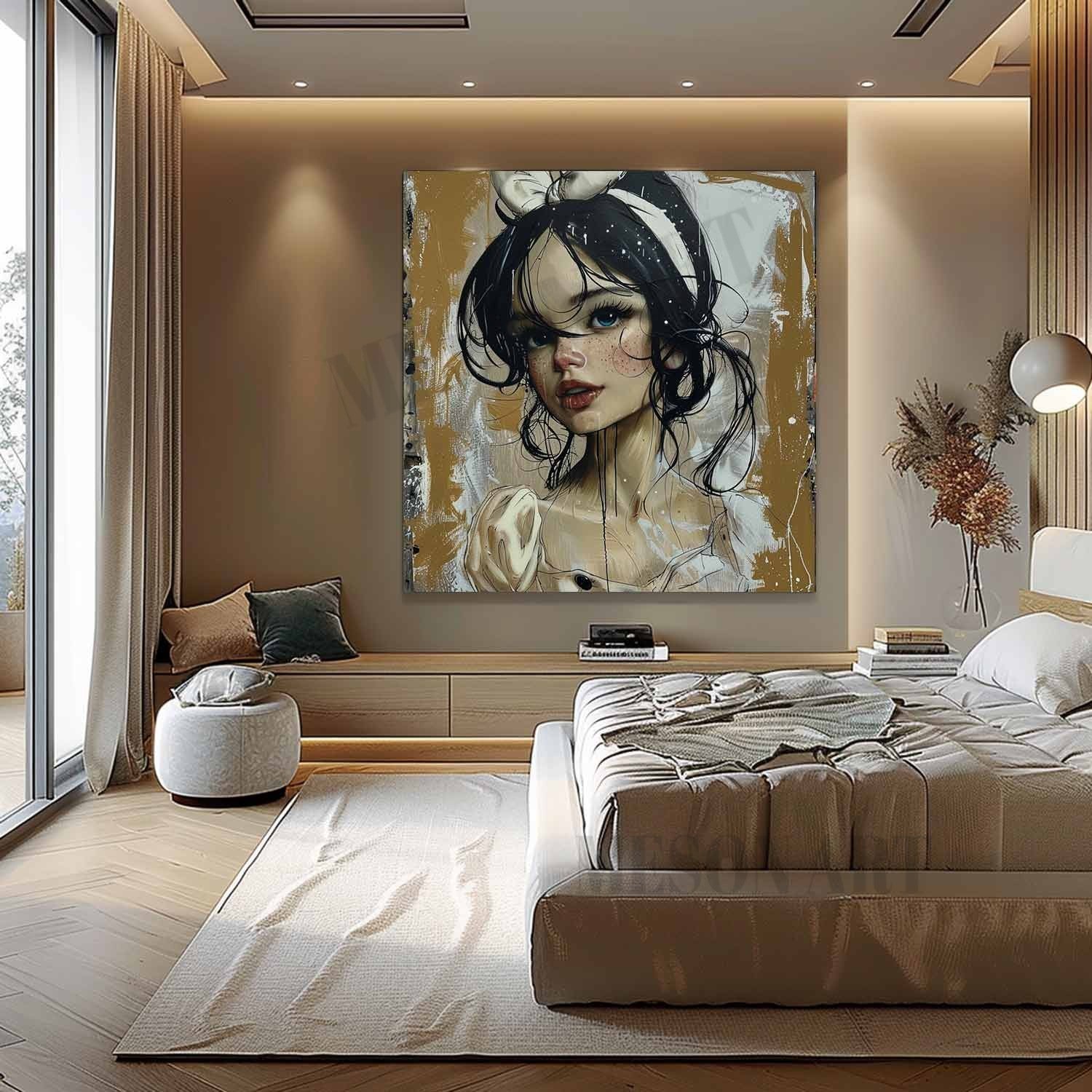 Snow White Pop Canvas Art Snow White Pop Wall Art Snow White Oil Painting Snow White Doodle Art