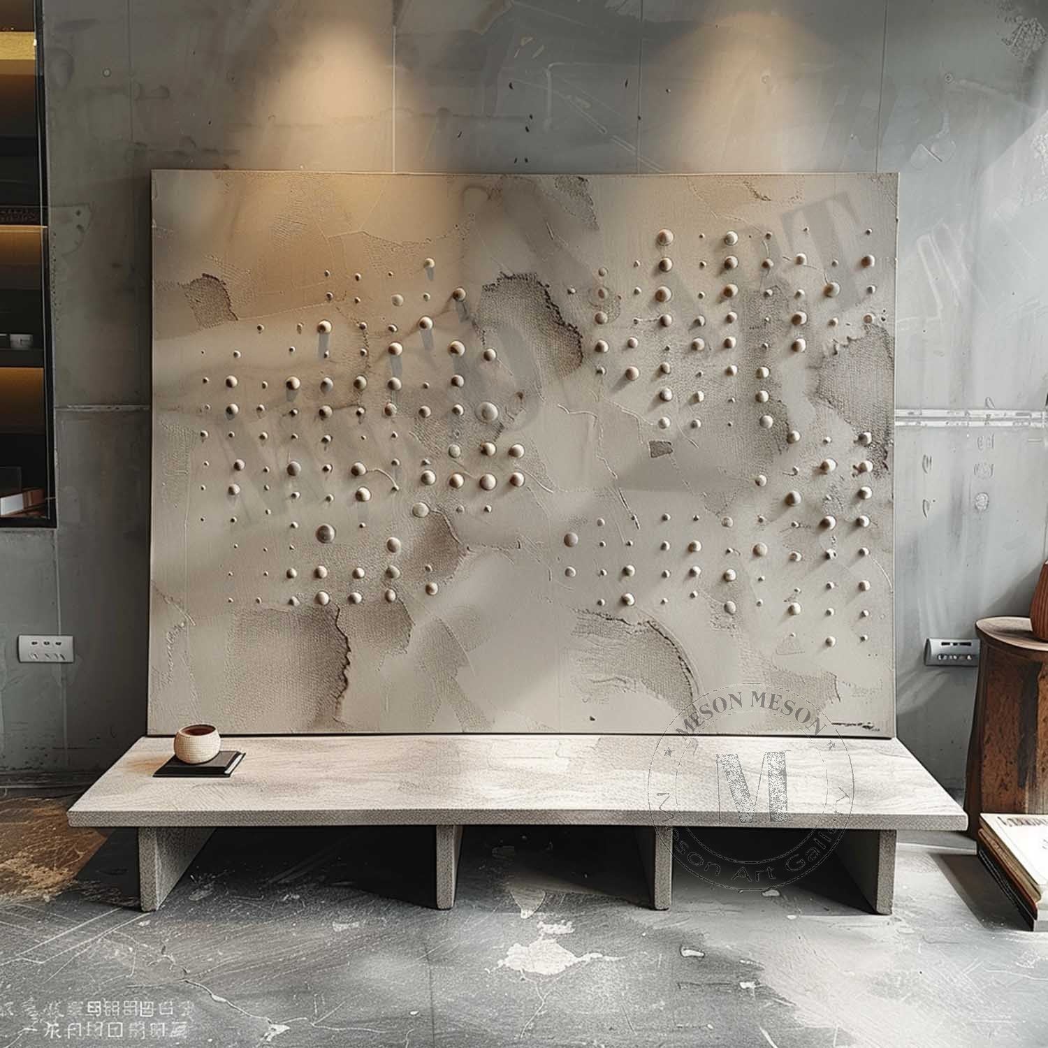 3D Gray Minimalist Abstract Canvas Art Gray Minimalist Textured Painting Wabi Sabi Art