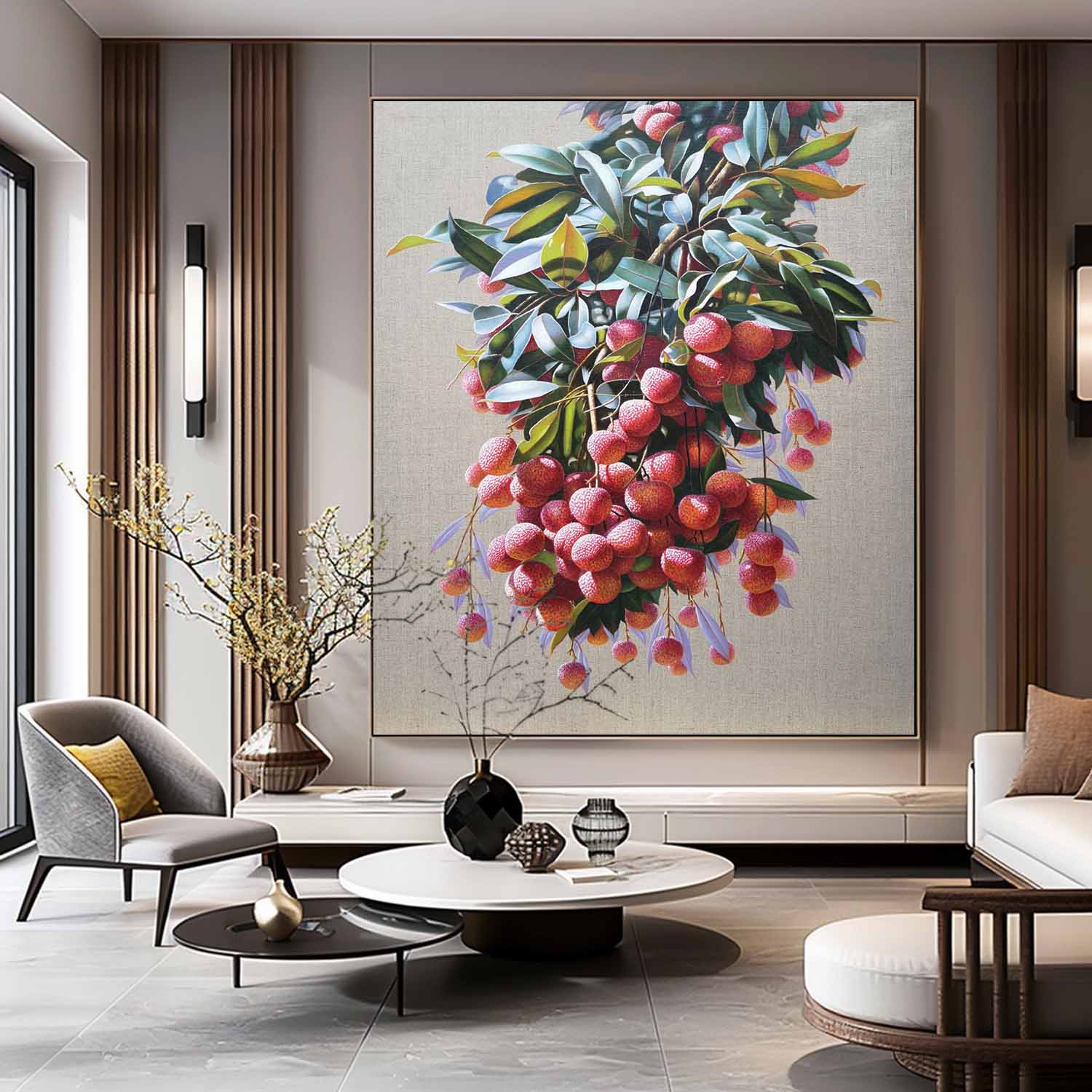 Lychee Realistic Art Lychee Realistic Canvas Oil Painting Super Realistic Lychee Art Lychee Wall Art