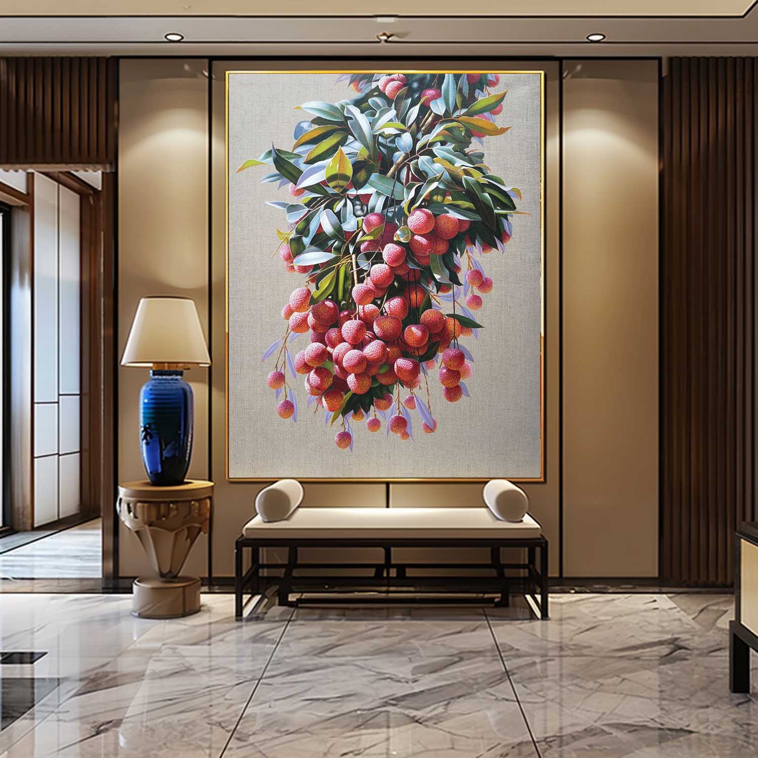 Lychee Realistic Art Lychee Realistic Canvas Oil Painting Super Realistic Lychee Art Lychee Wall Art