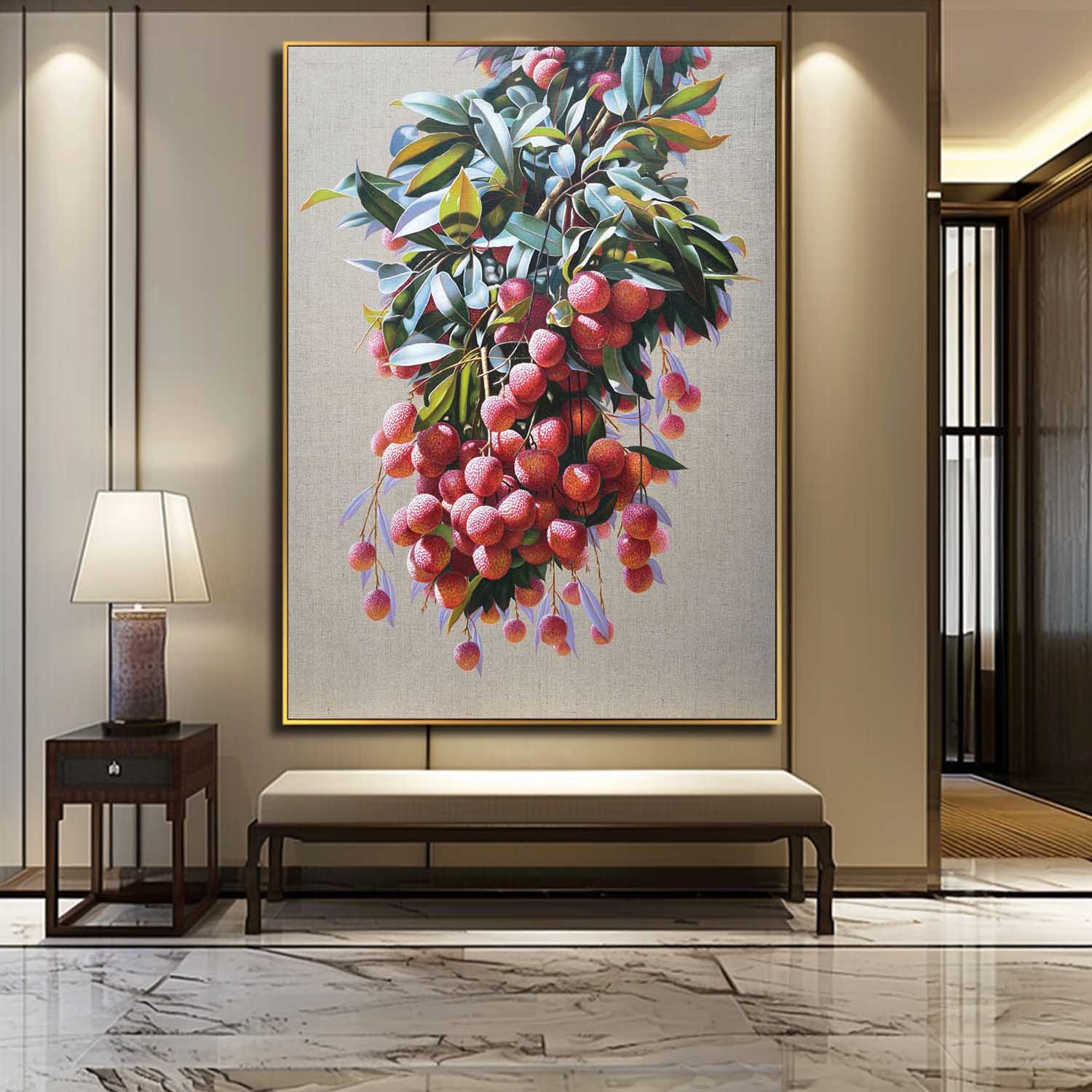 Lychee Realistic Art Lychee Realistic Canvas Oil Painting Super Realistic Lychee Art Lychee Wall Art