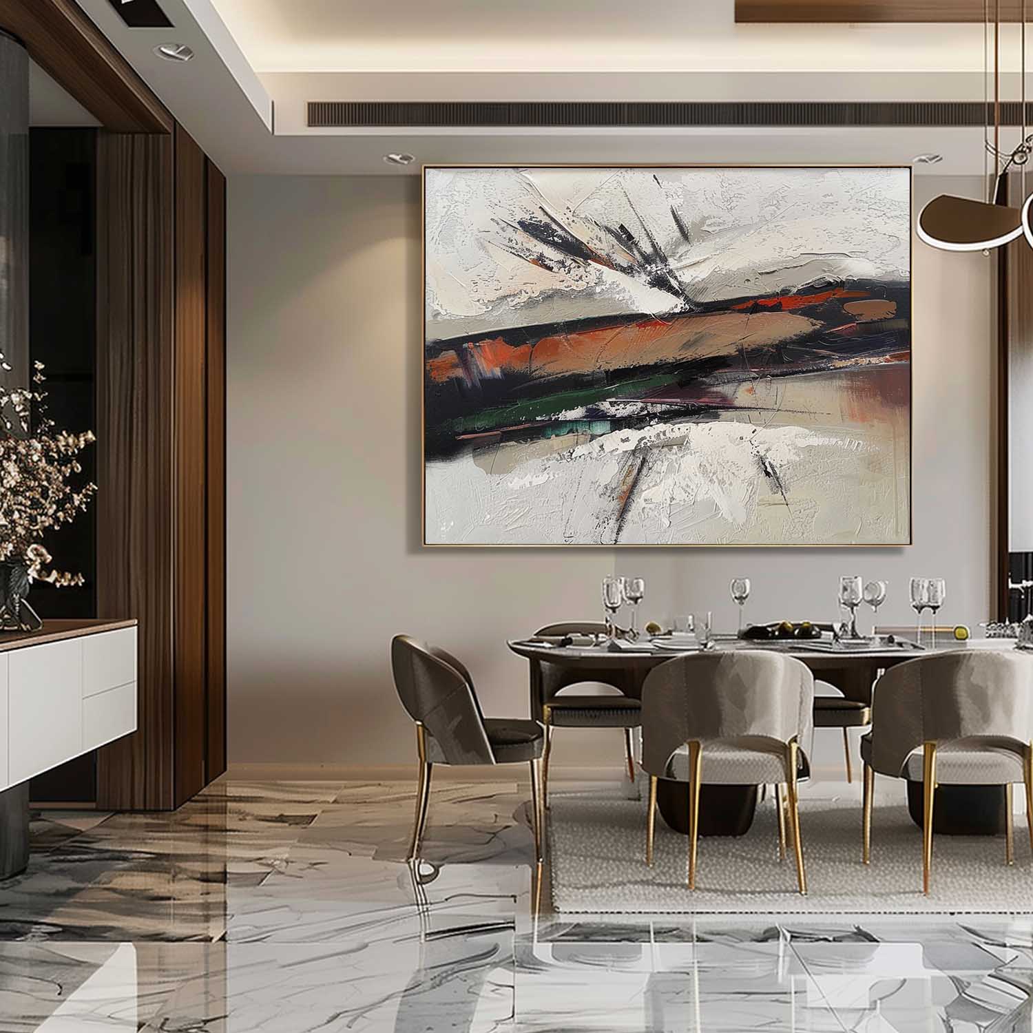 Large Neutral Abstract Art for Sale Wabi Sabi Art Neutral 3D Minimalist Canvas Wall Art Decor