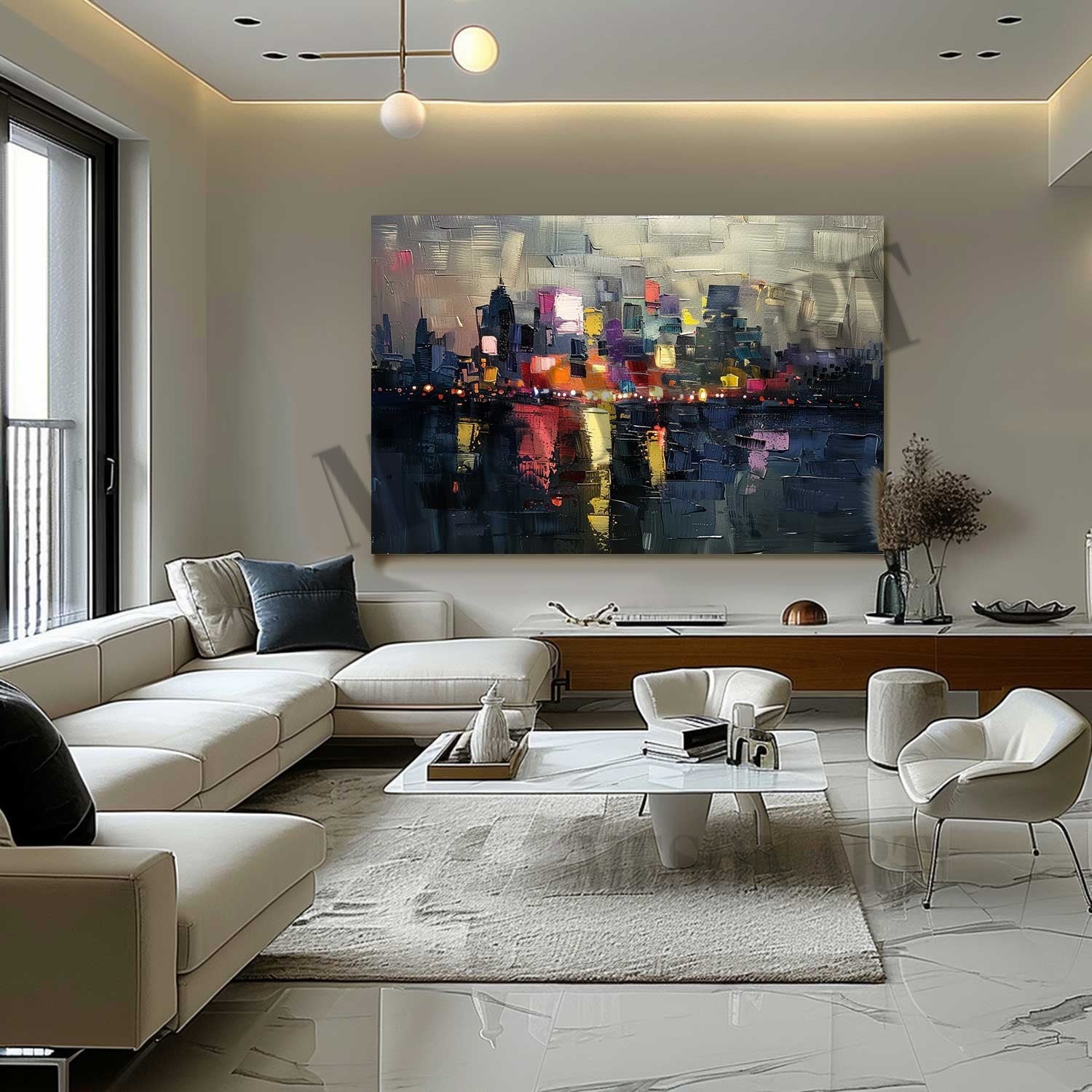 City Night Palette Painting New York Night Palette Canvas Art City Night Palette Wall Art