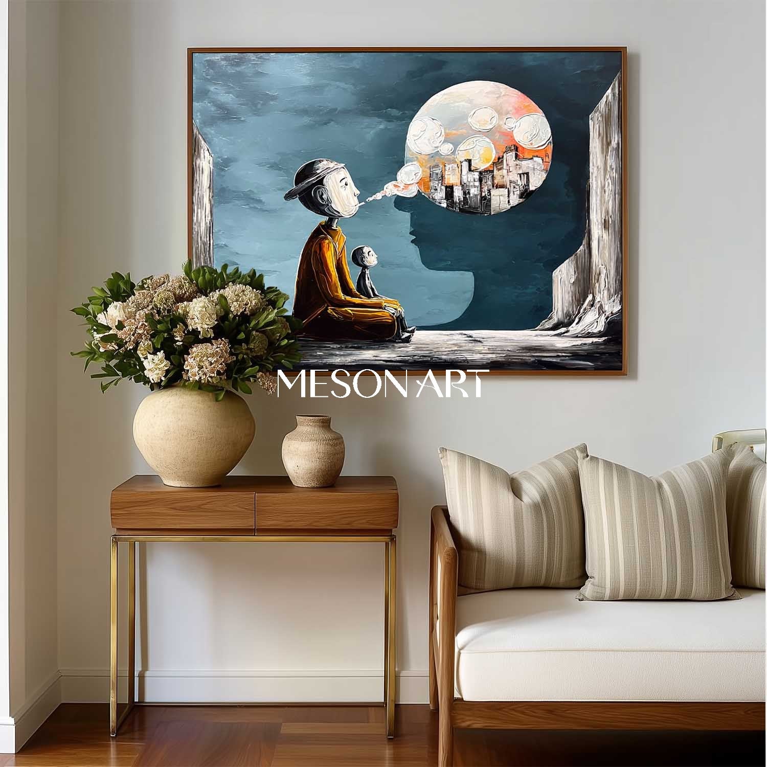 Dream Bubble Surreal Framed Canvas Bedroom Wall Art Decor Buy Online