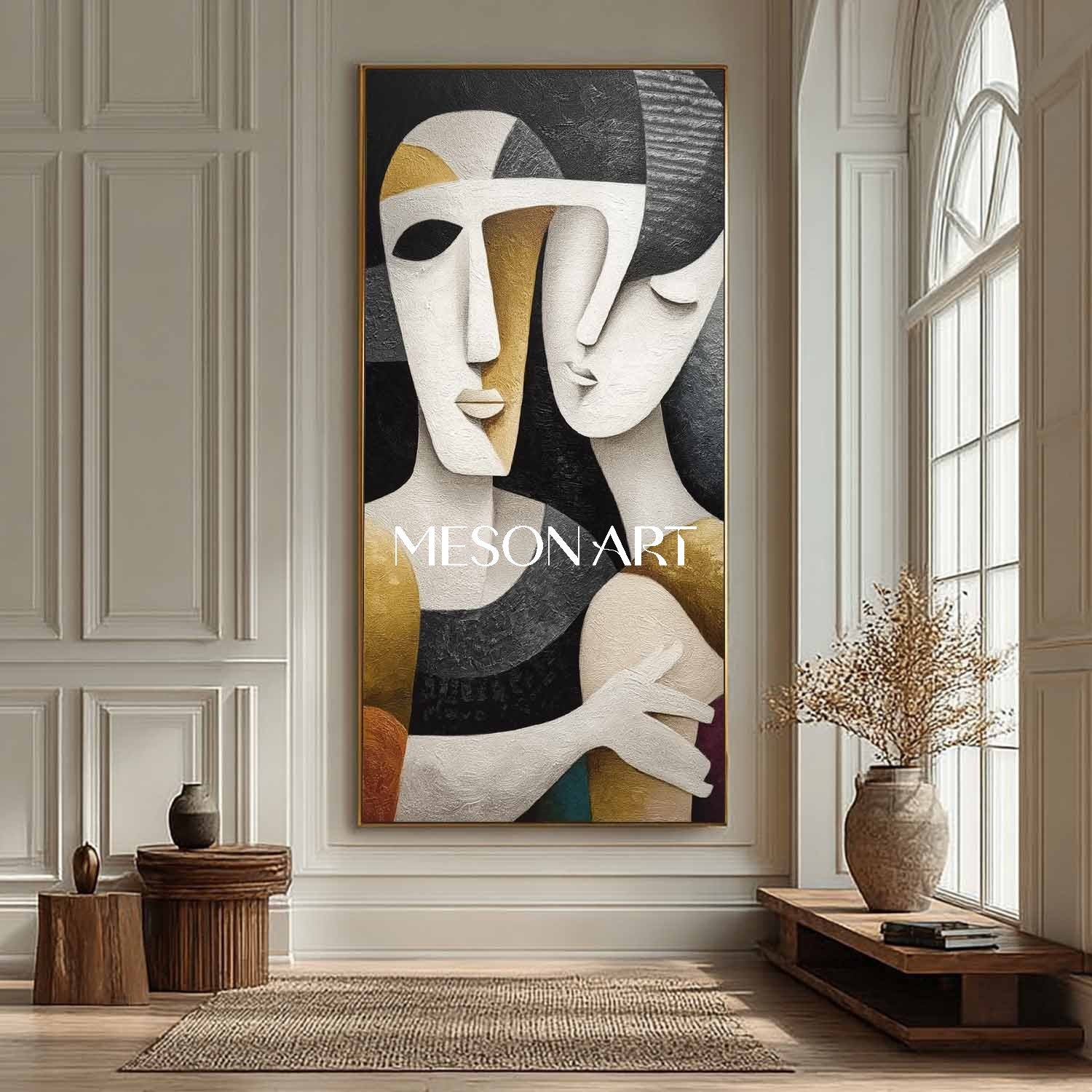 Buy Large Black Gold Minimalist Abstract Canvas Art Living Room Office