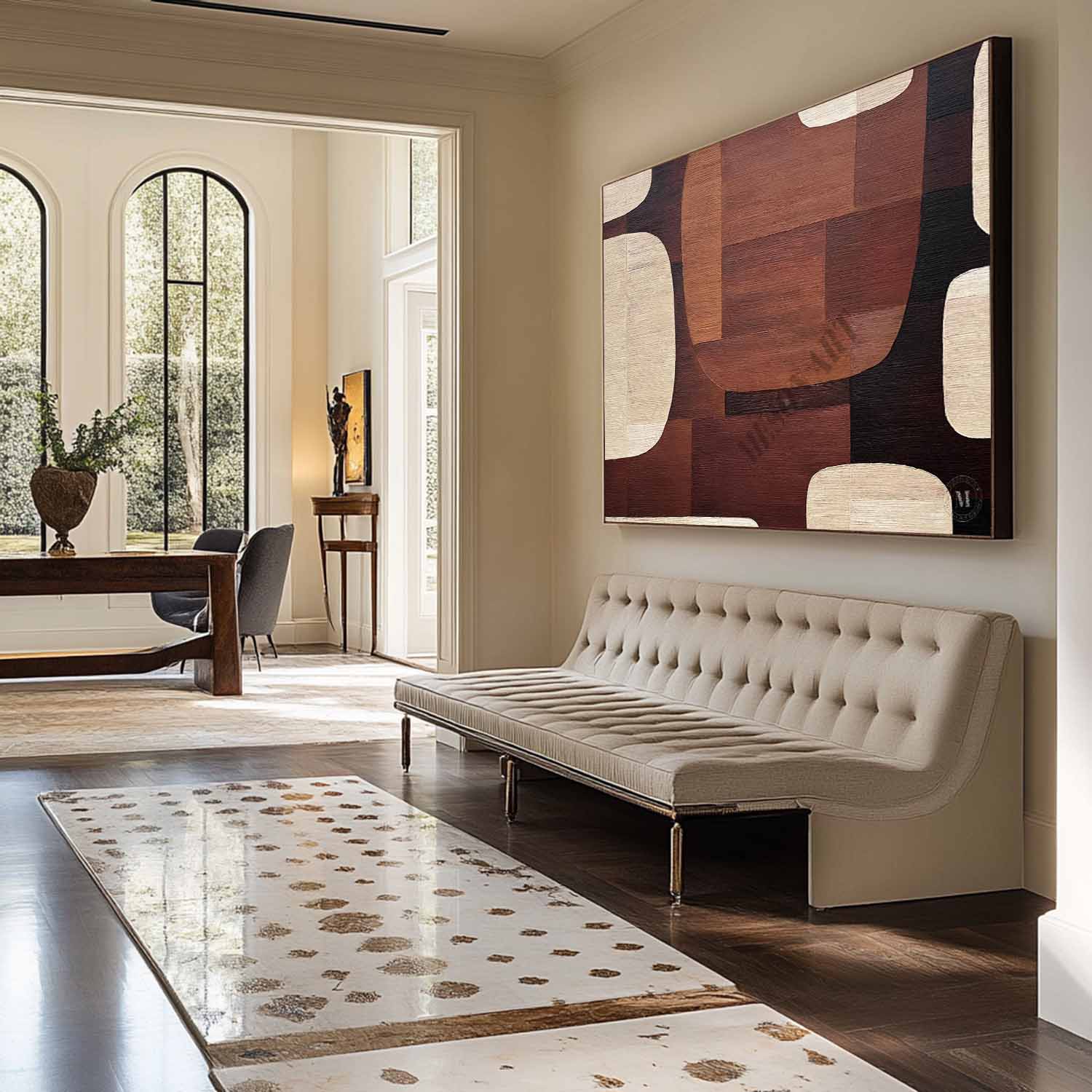 Large Beige and Brown Minimalist Abstract Art Brown and Beige Canvas Art Wall Painting