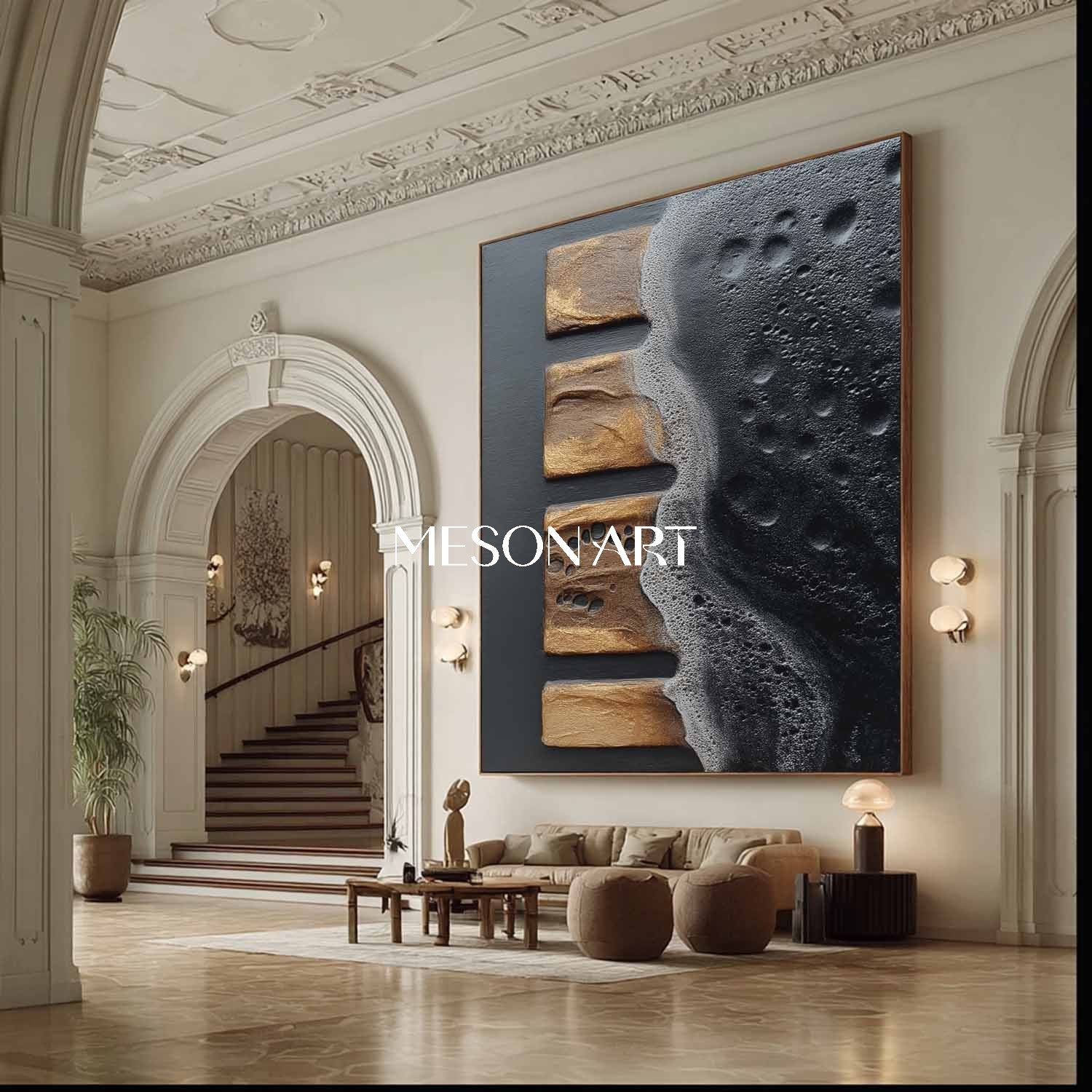 Shop Luxury Minimalist Abstract Textured Painting Hotel or Office Wall