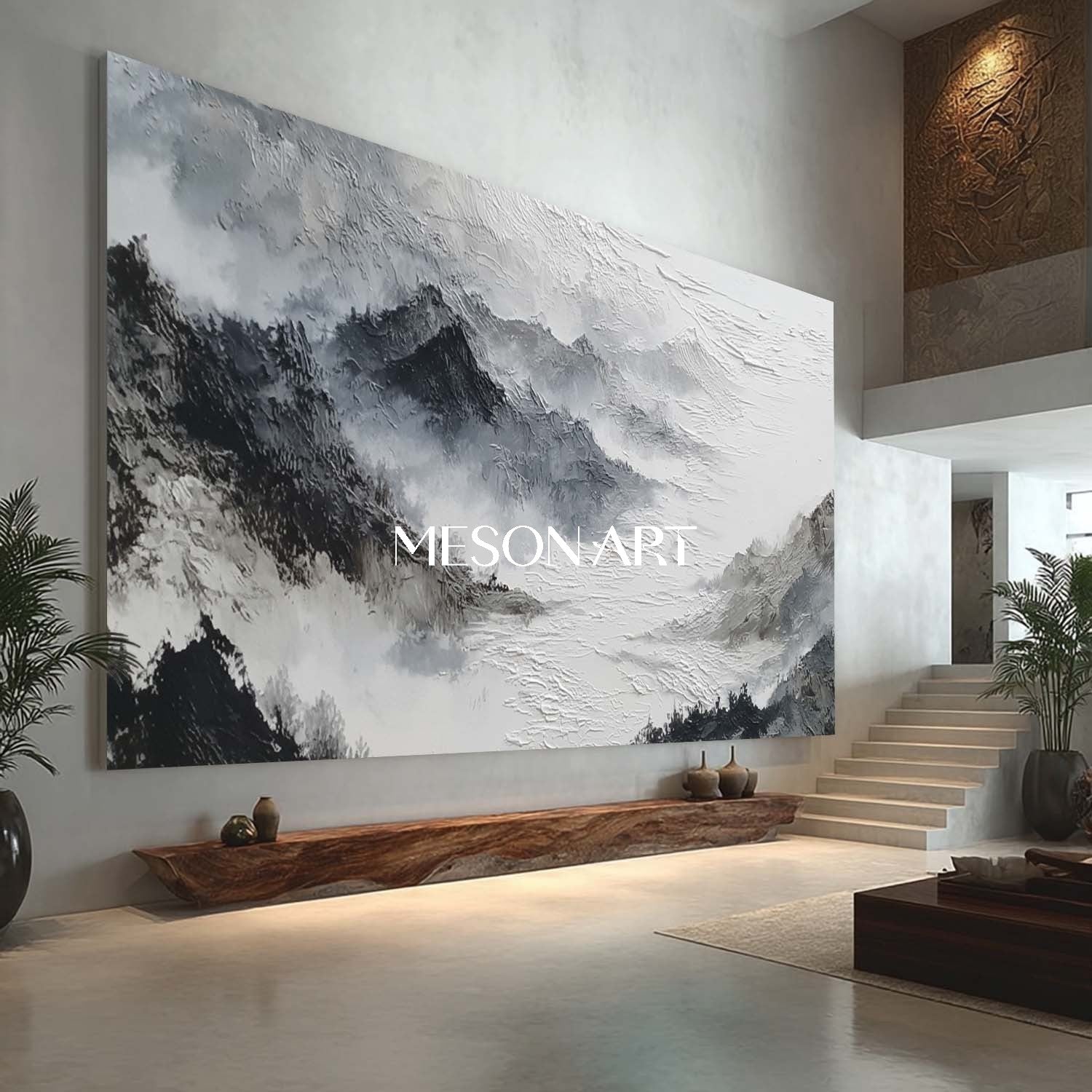 Order Hand painted Wabi-Sabi Wall Art Impasto Canvas Dining Room