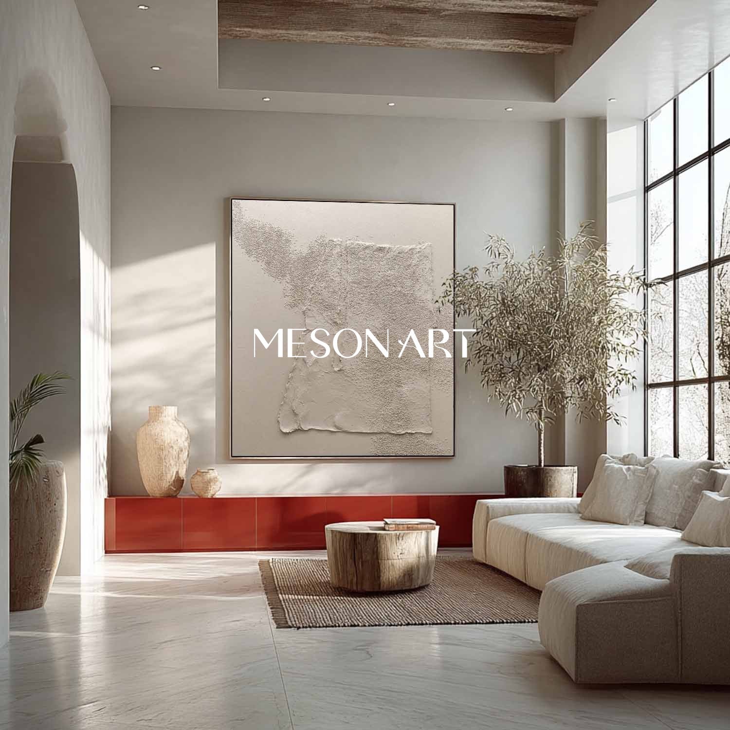 Large White Plaster Abstract Art for Sale White Plaster Texture Painting Plaster Wall Art Decoration
