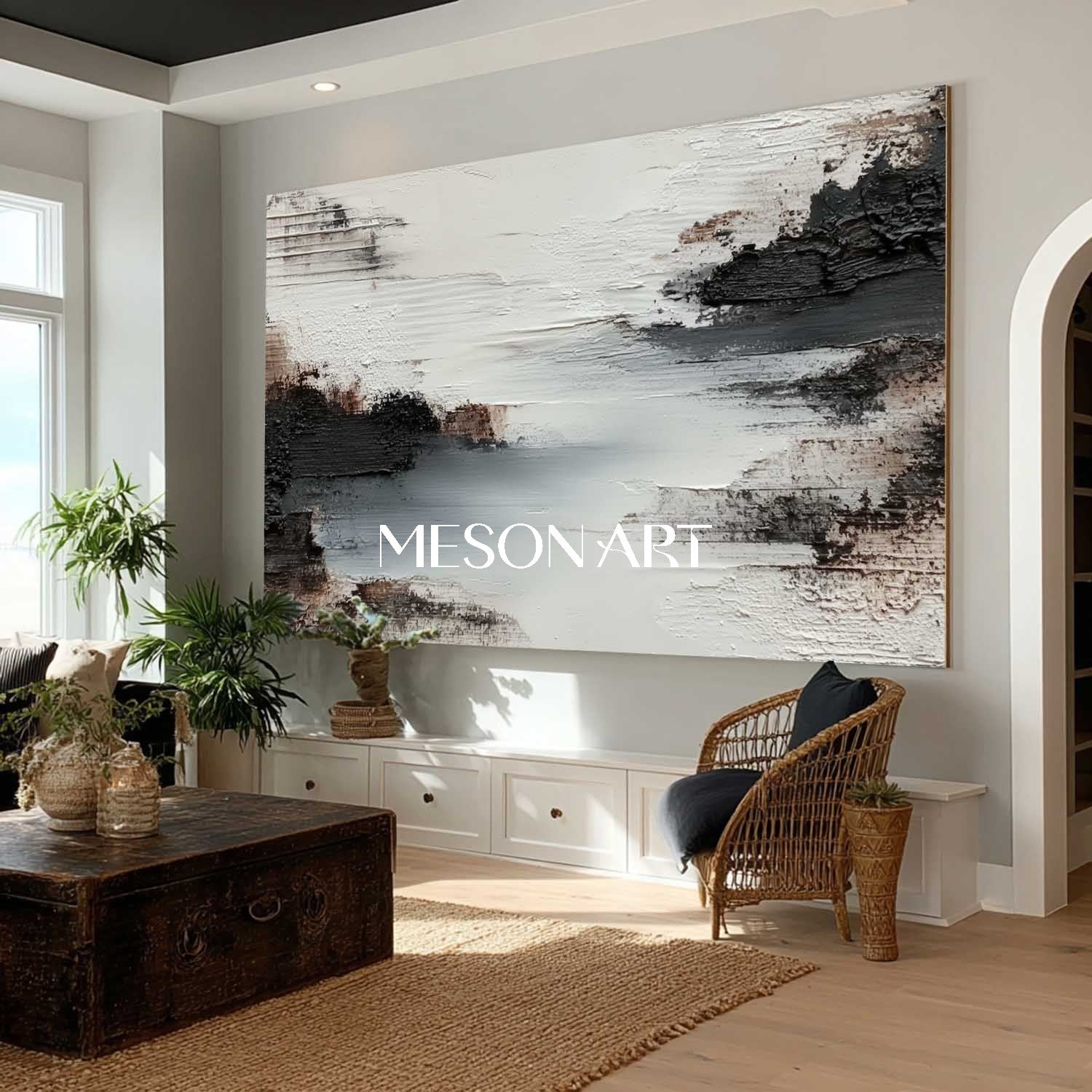 Oversized Wabi-Sabi Textured Oil Painting Abstract Wall Art On Sale