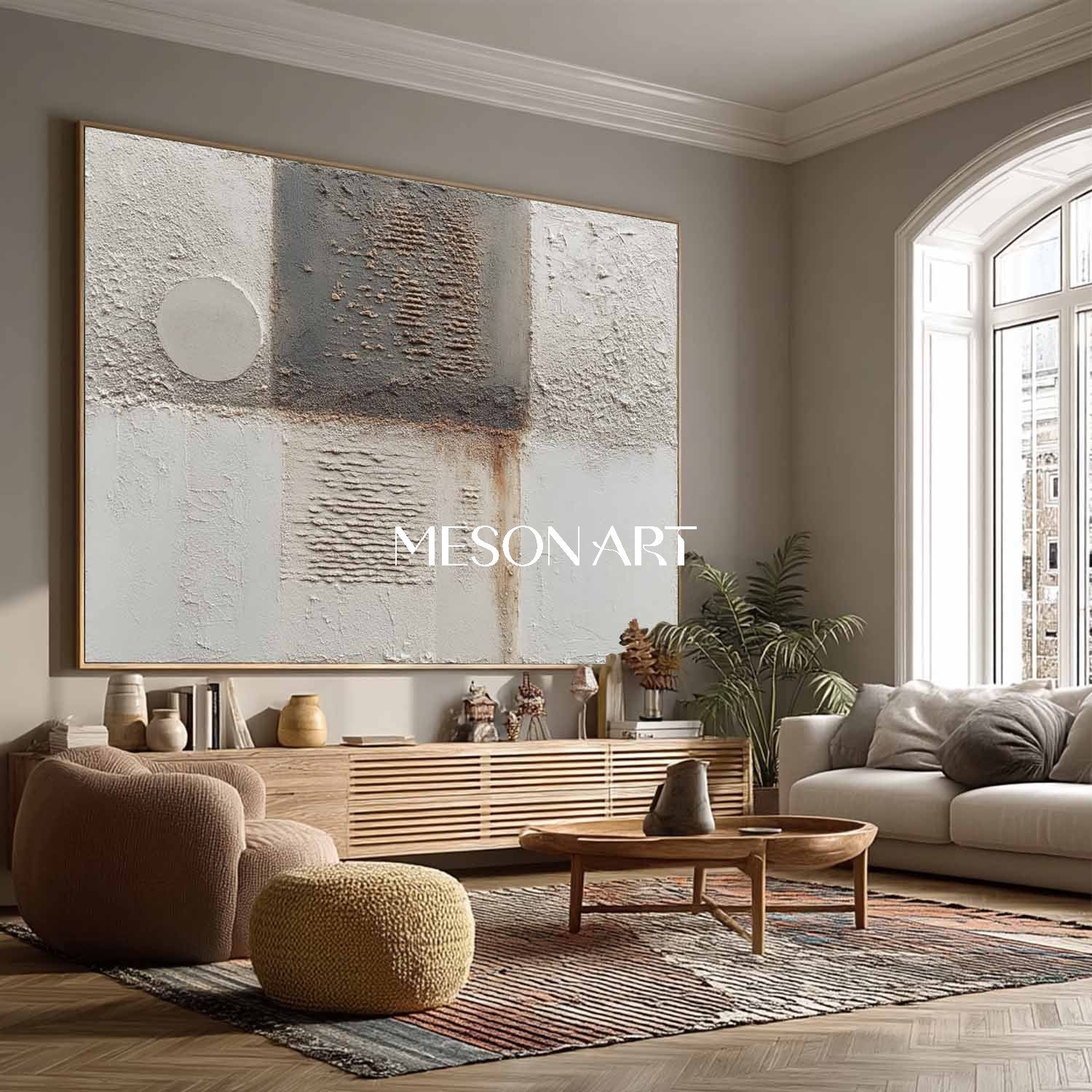 Buy Wabi-Sabi Minimalist Textured Wall Art Large Abstract Grey Canvas