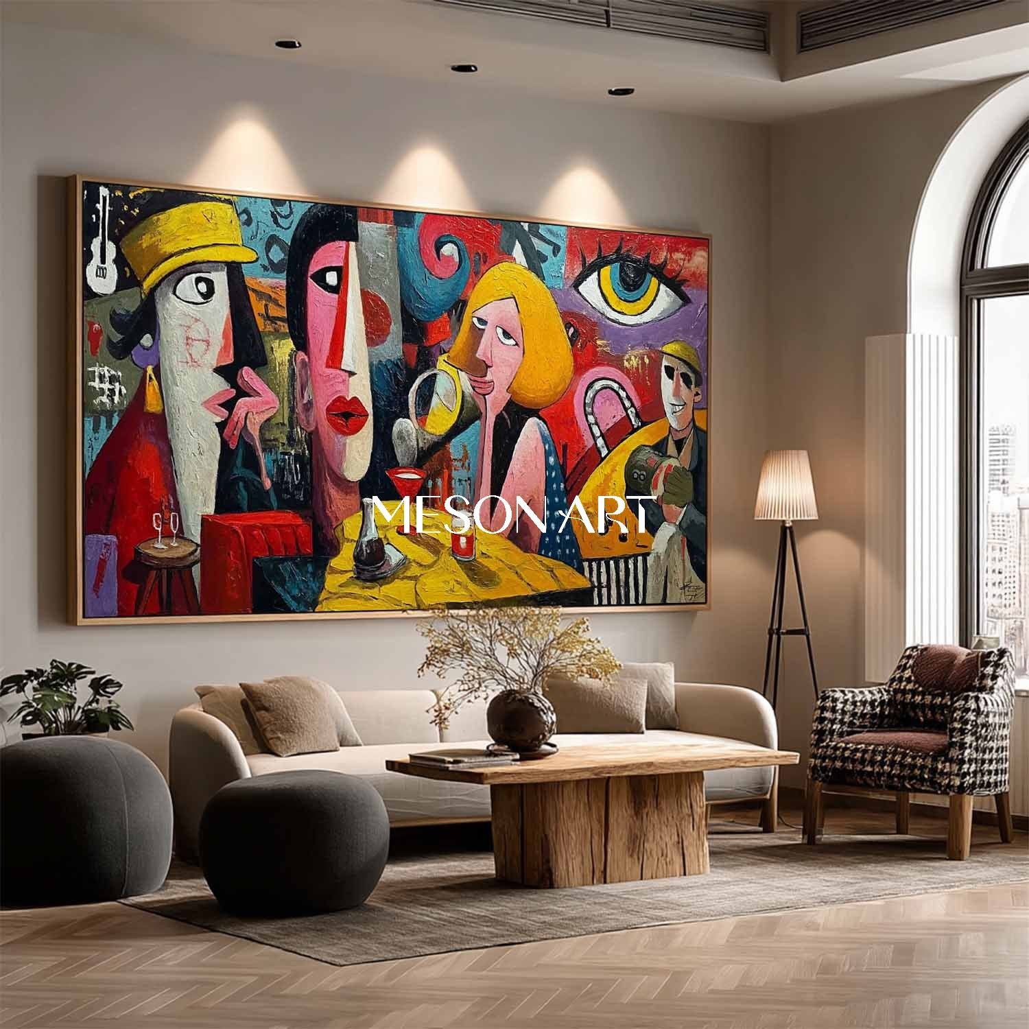 Shop Pop Art Abstract Graffiti Canvas for Modern Cafe and Living Room