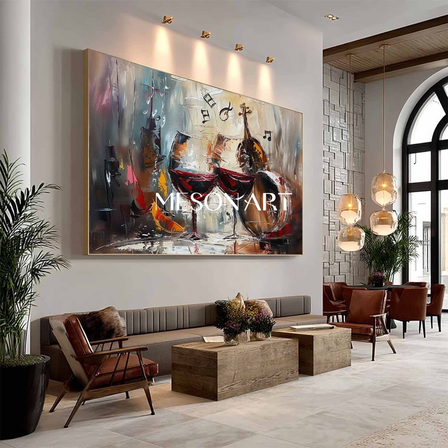 Large Red Wine Abstract Canvas Art For Sale Red Wine And Music Wall Art Decor Red Wine And Music Paintings
