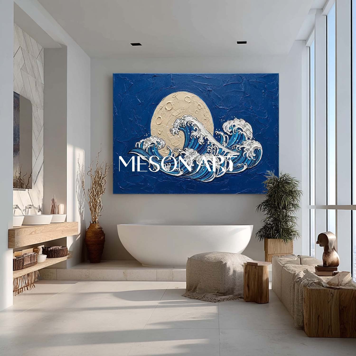 Japanese Ukiyo-e Style Art Modern Coastal Home Decor Unique Housewarming Gift Idea