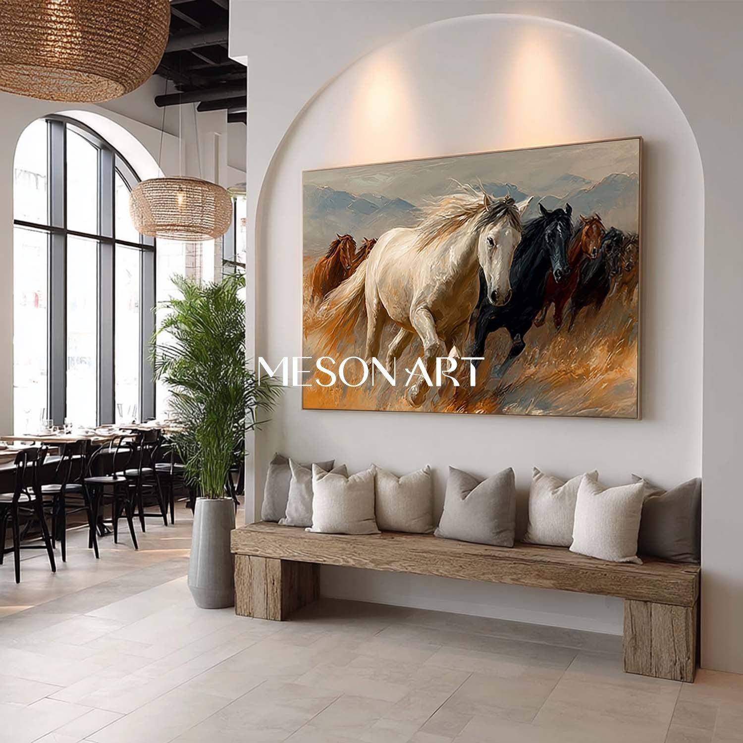 Large Running Horses Canvas Wall Art Decor For Sale Running Horses Painting Horses Art