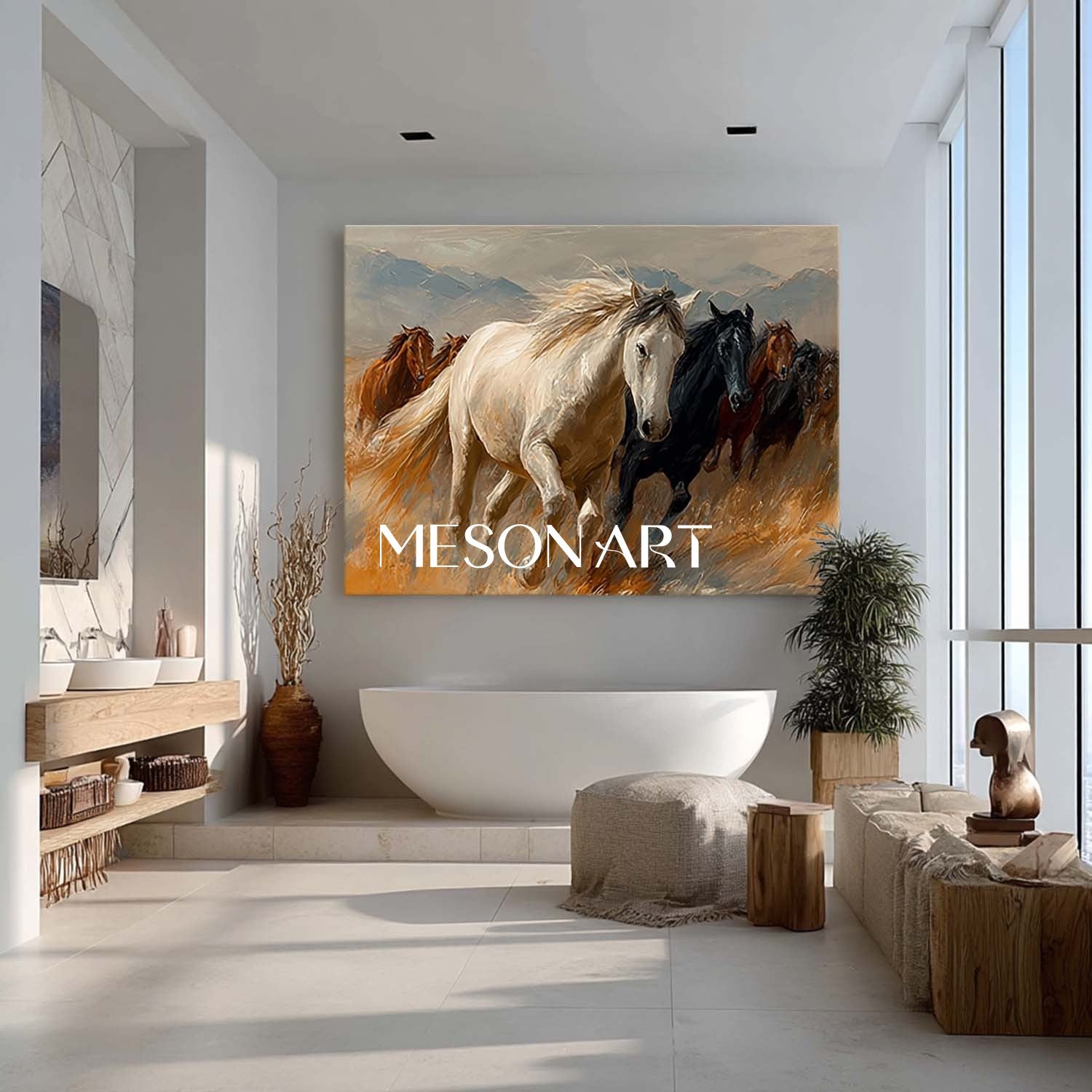 Large Running Horses Canvas Wall Art Decor For Sale Running Horses Painting Horses Art