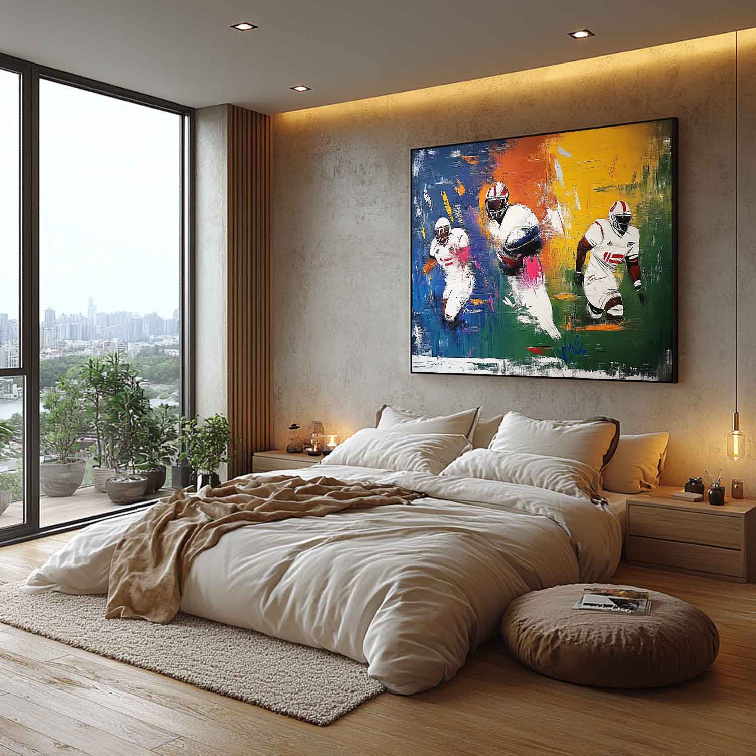 Rugby Match Art Canvas for Sale Rugby Match Abstract Painting Rugby Match Wall Art