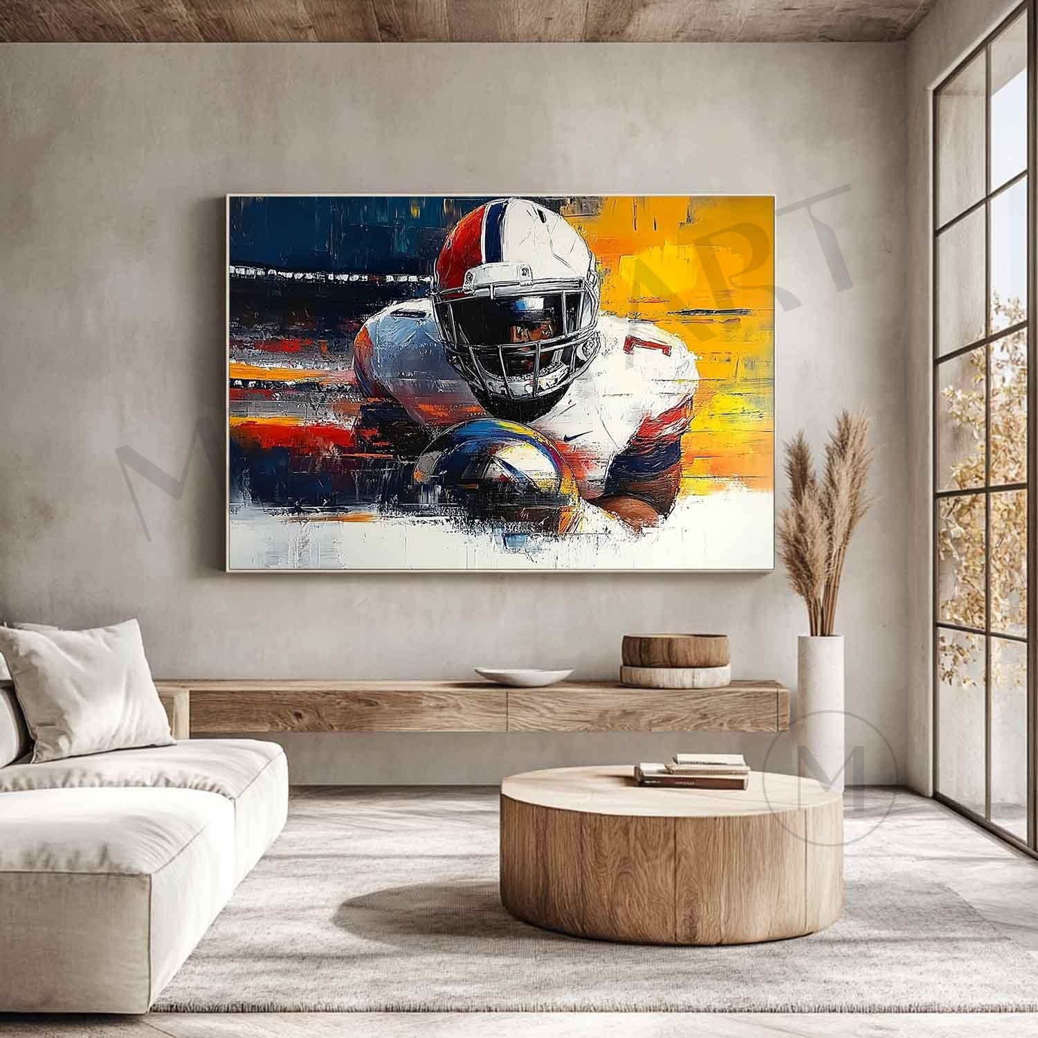 Rugby Player Abstract Art for Sale Rugby Player Abstract Painting Rugby Player Canvas Wall Art