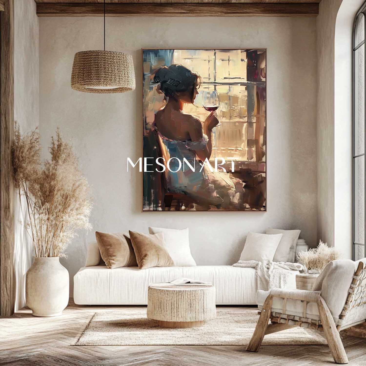 Large Girl and red wine art red wine cabinet wall art decoration girl drinking red wine canvas painting
