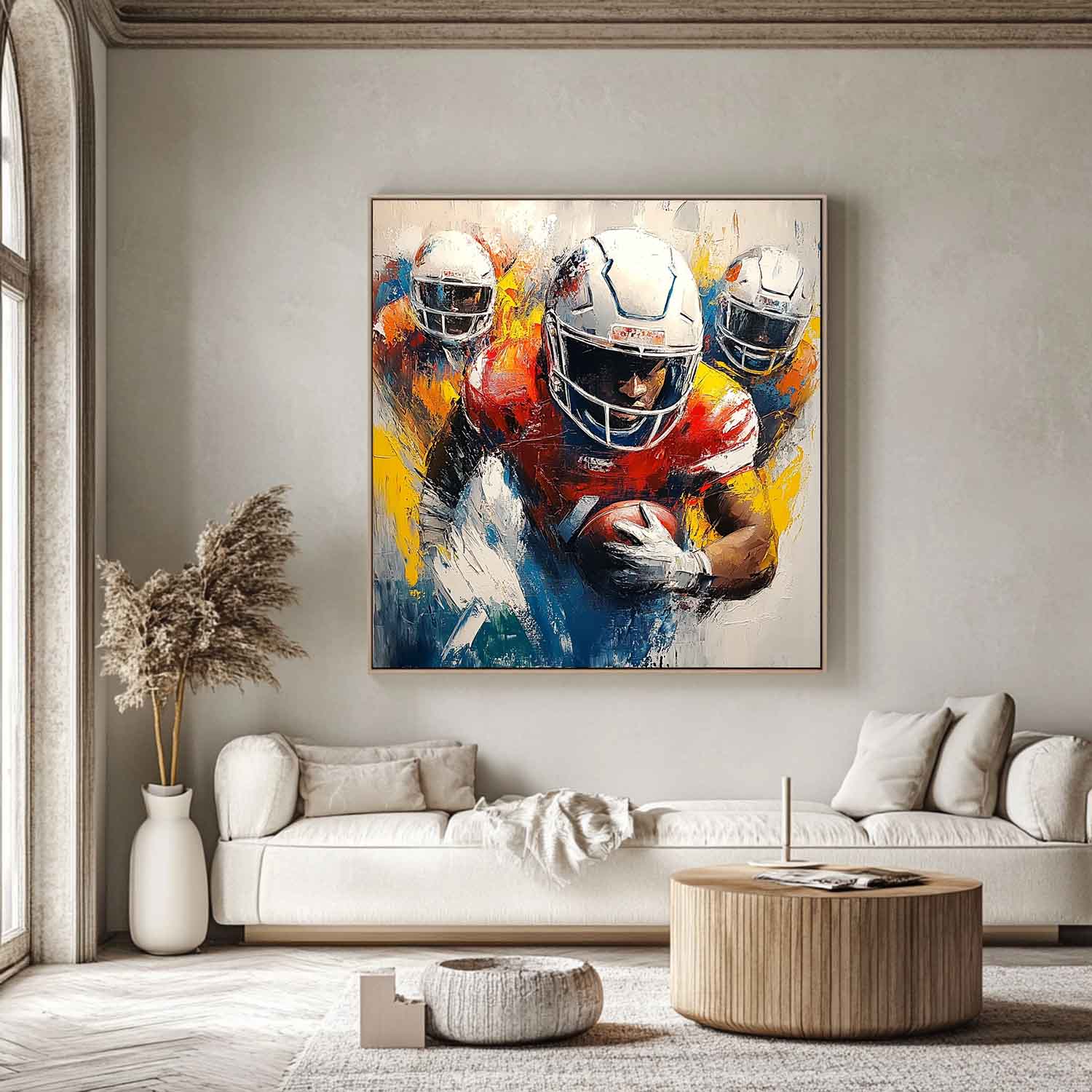 Large Rugby Art Canvas For Sale Rugby Players Game Abstract Painting Rugby Game Wall Art