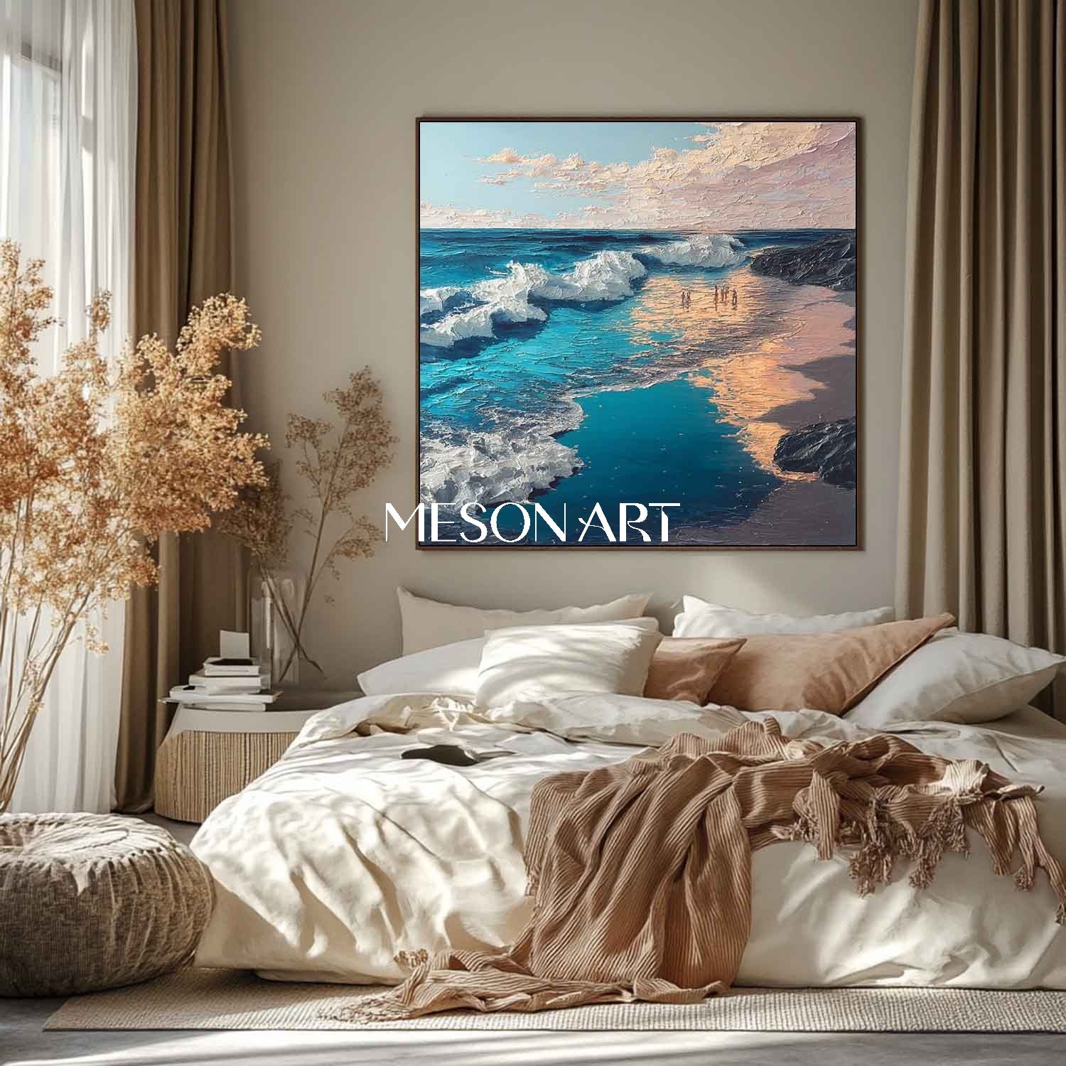 Modern Beach Canvas Art Coastal Living Room Decor Coastal Canvas Art For Sale