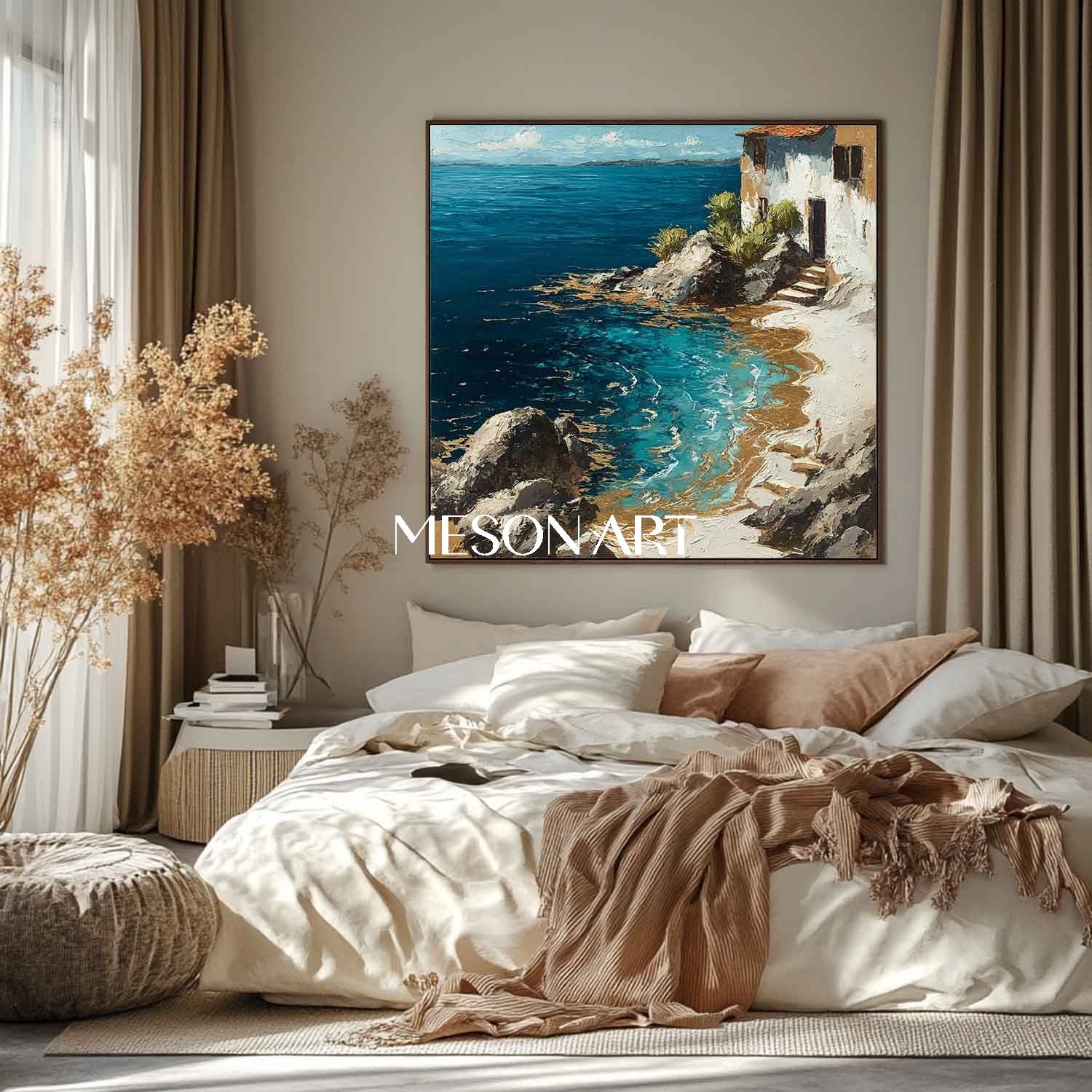 Beach Theme Wall Decor For Coastal Interiors Seaside Painting For Entryway Sea Wall Decor