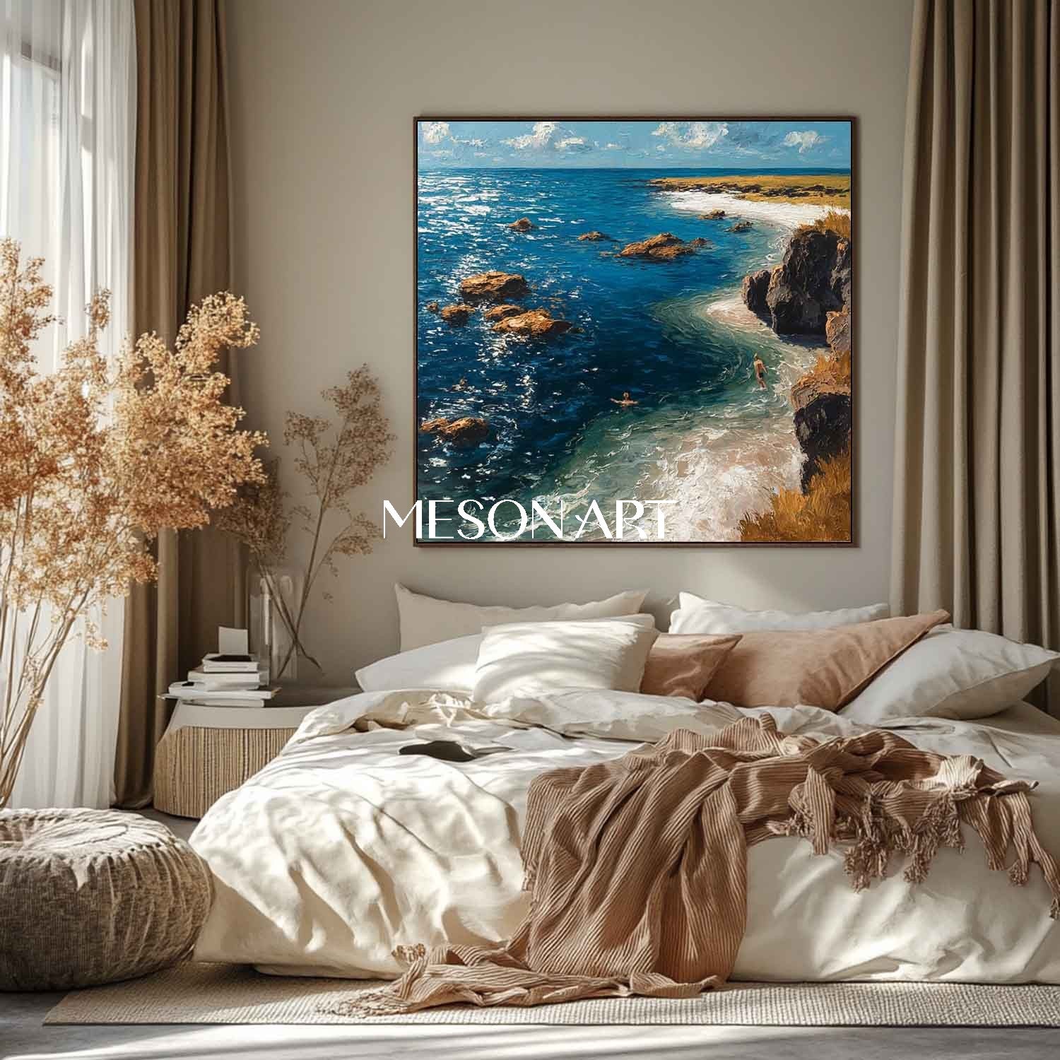 Coastal Vacation Paintings Seaside Vacation Canvas Art for Sale Sea Canvas Wall Art Decor