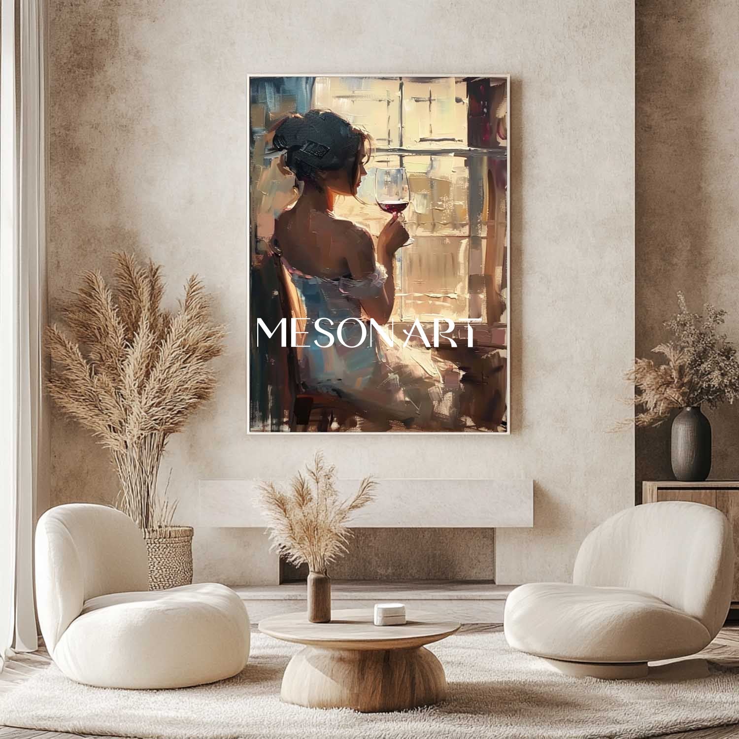 Large Girl and red wine art red wine cabinet wall art decoration girl drinking red wine canvas painting