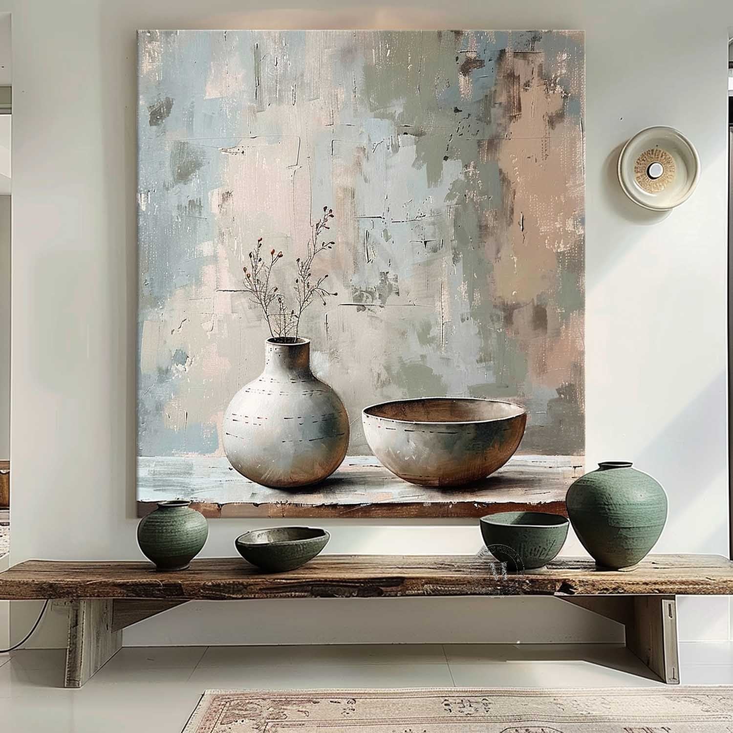 Gray Clay Pot Art for Sale Gray Clay Pot Painting Gray Clay Pot Canvas Wall Art Decor