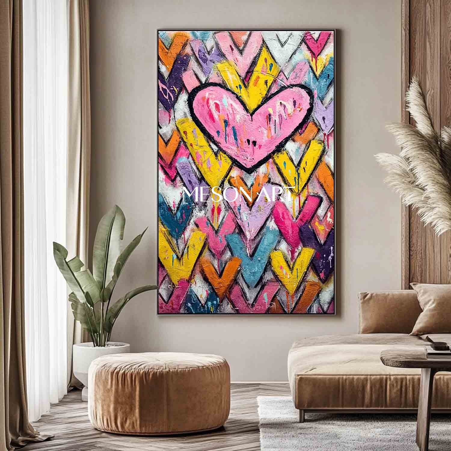 Large heart shaped wall art decoration ideas Heart shaped graffiti street abstract art for sale