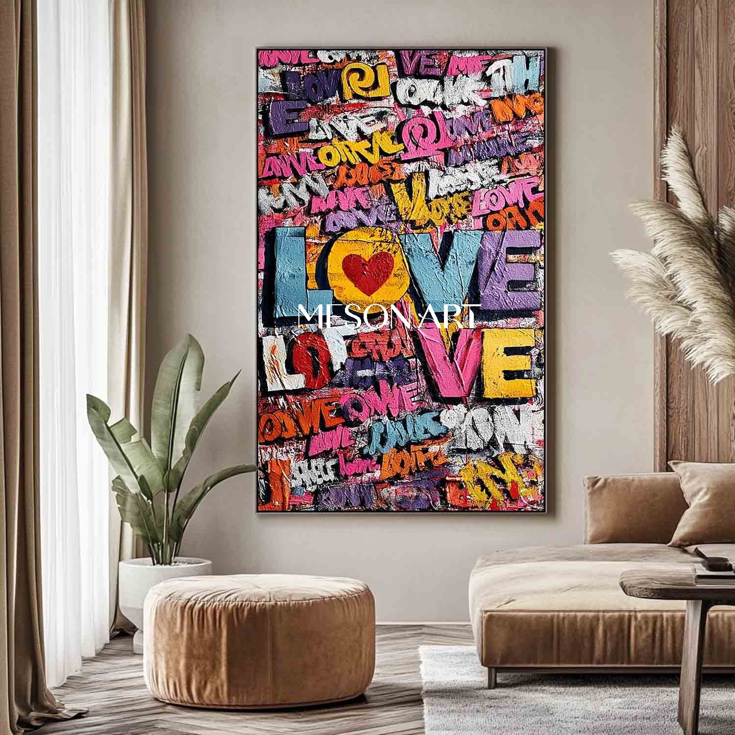 Large LOVE wall art decoration New house decoration ideas Valentine's Day LOVE art gifts