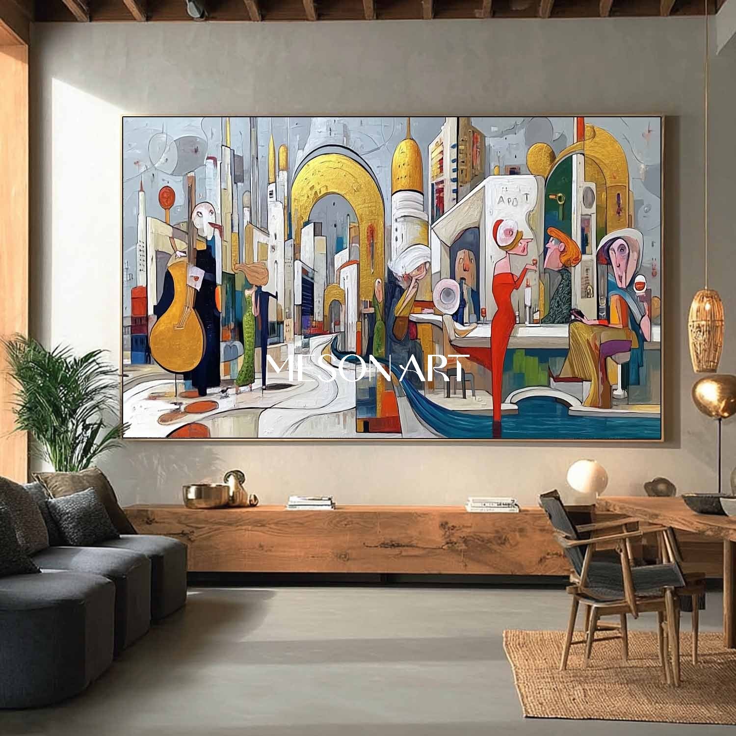 Oversized White Contemporary Textured Art Hand Painted Canvas Bedroom