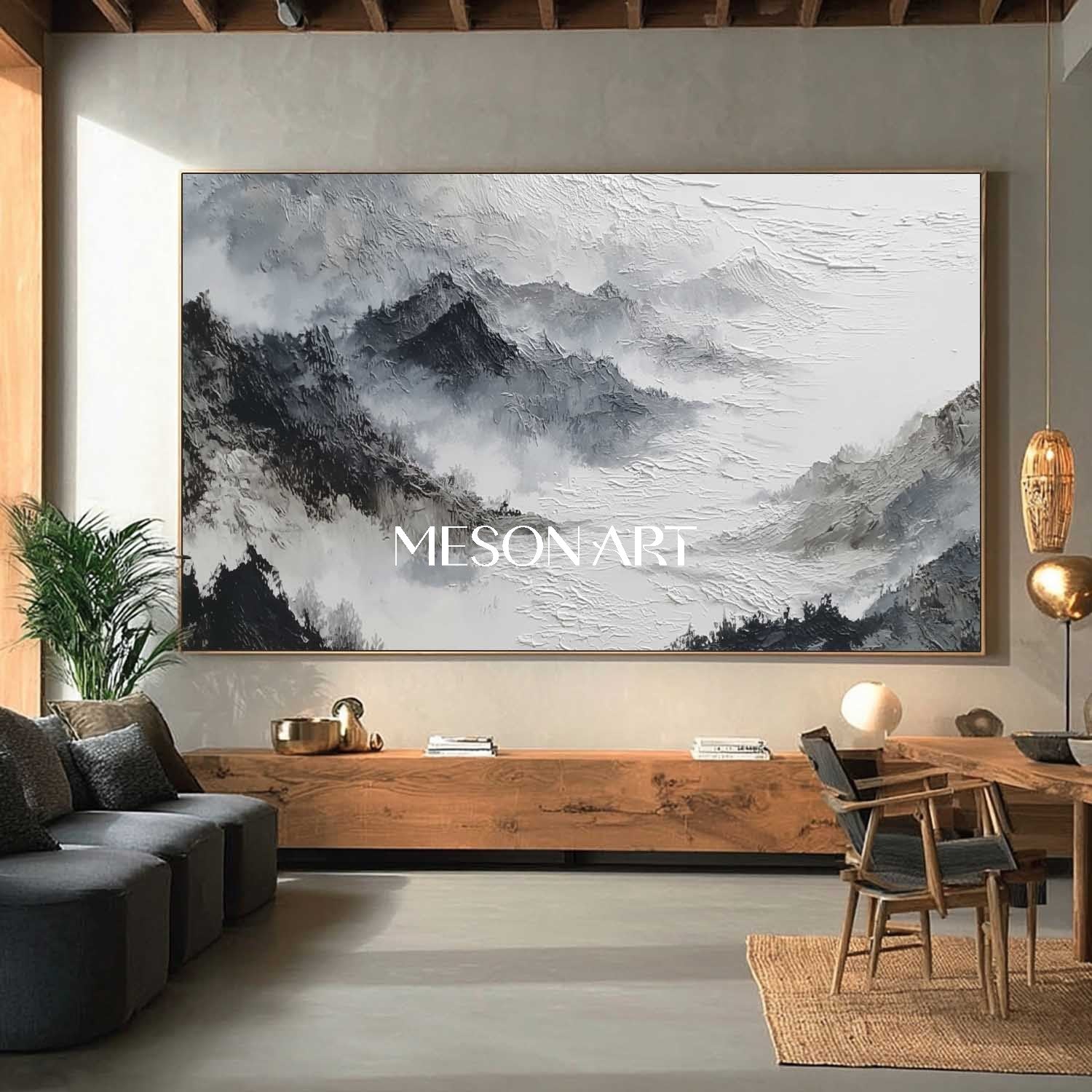 Order Hand painted Wabi-Sabi Wall Art Impasto Canvas Dining Room