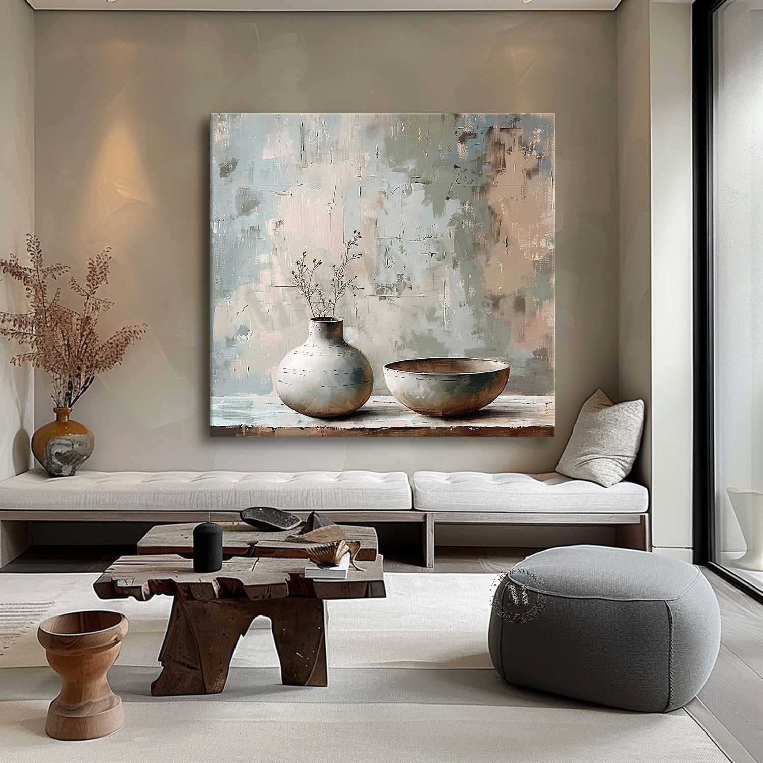 Gray Clay Pot Art for Sale Gray Clay Pot Painting Gray Clay Pot Canvas Wall Art Decor