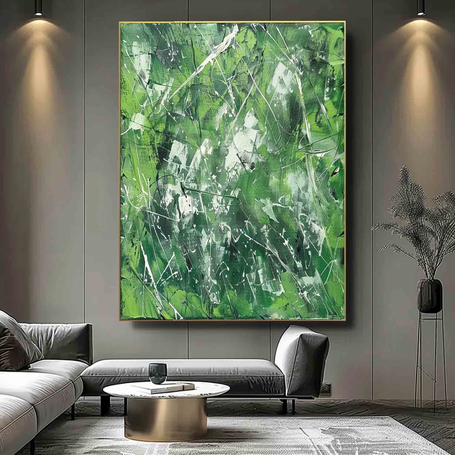 Large Green Abstract Canvas Art for Sale Green Contemporary Abstract Art Wall Decor