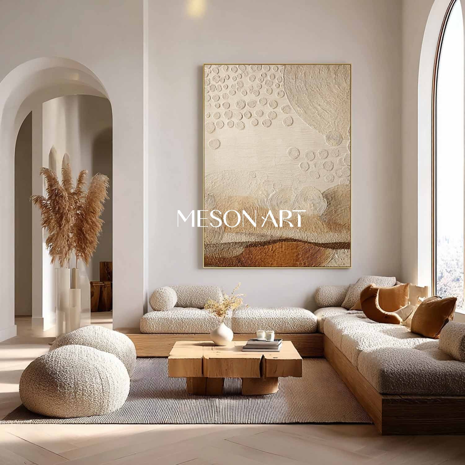 Multicolor Boho Painting – Unique Accent Art for Hallways & Entryways