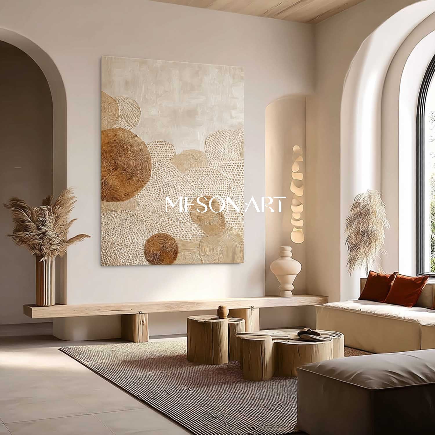 Modern Bohemian Texture Art – Handcrafted Canvas for Cozy Homes