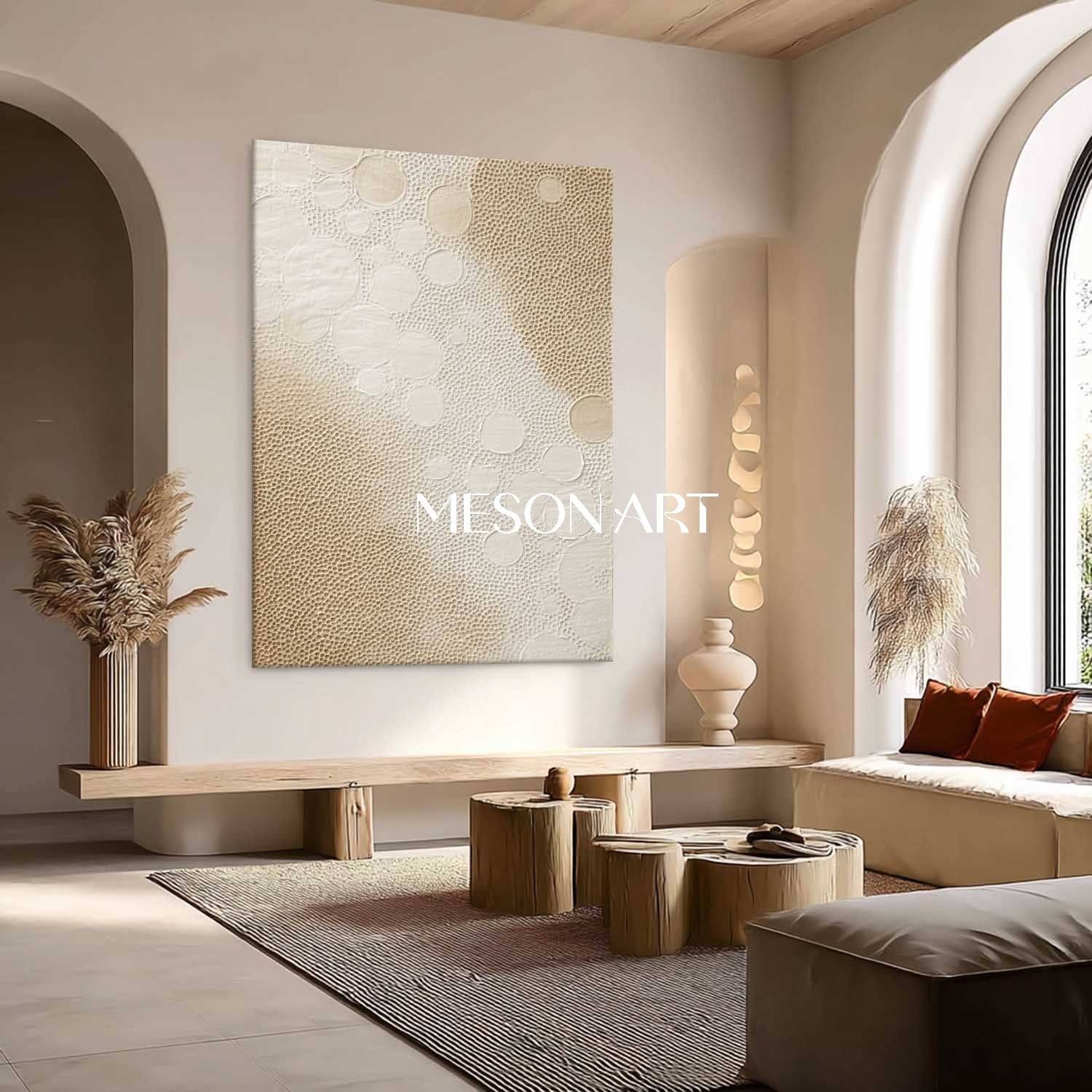 Textured Boho Wall Decor – Handmade Canvas for Bedrooms & Offices
