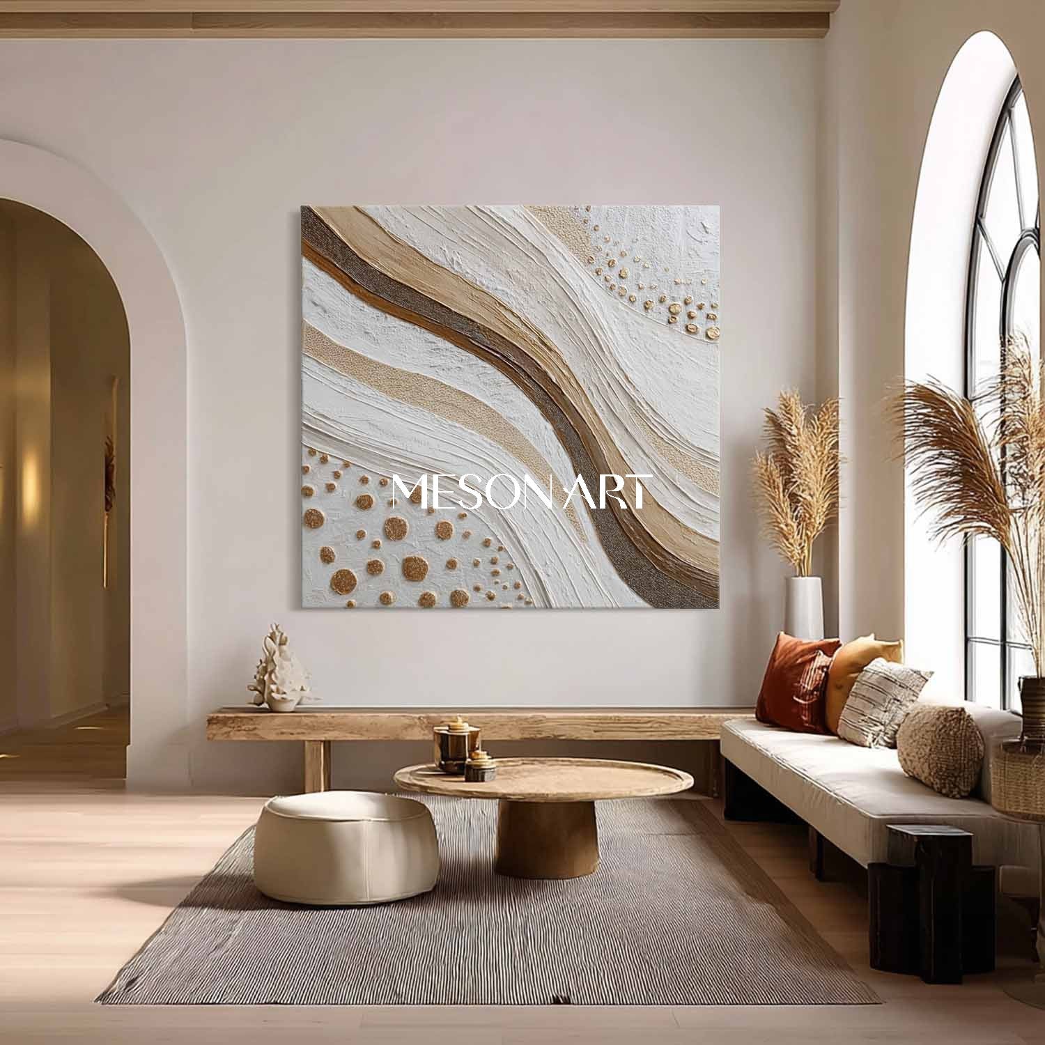 Purchase Bohemian Wall Art – Large Textured Abstract Canvas for Living Room