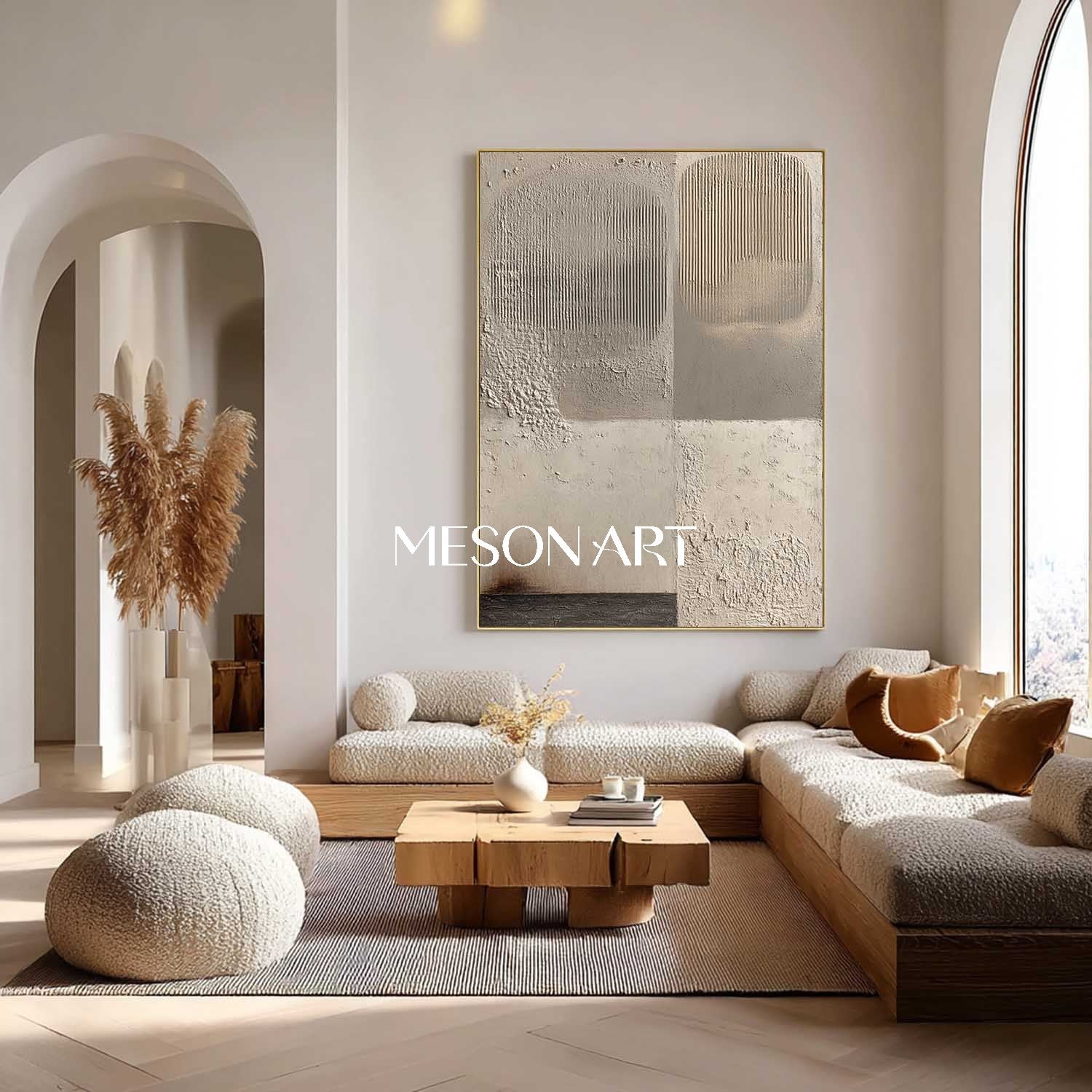 Handmade Textured Wabi-Sabi Minimalist Canvas Original Neutral Art