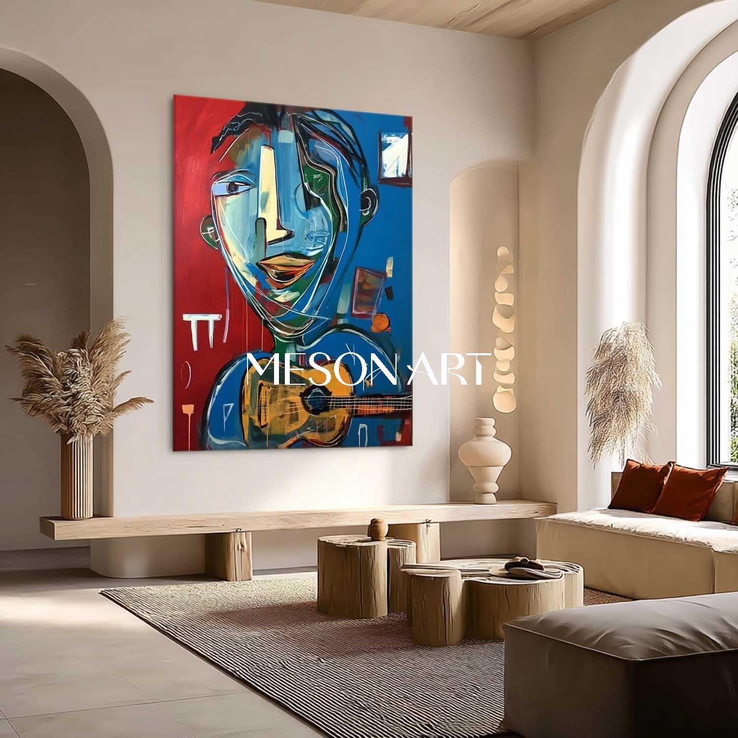 Guitarist Graffiti Abstract Canvas Art Picasso Original Graffiti Painting