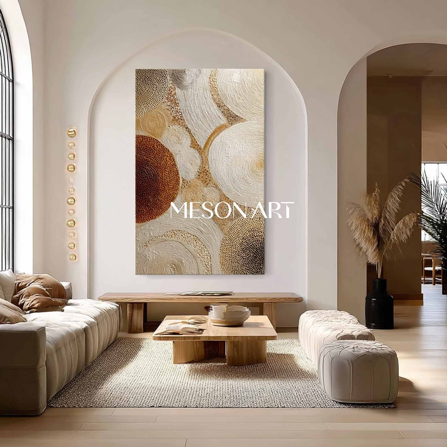 Bohemian Canvas Wall Art – Textured Neutral Tones for Living Rooms