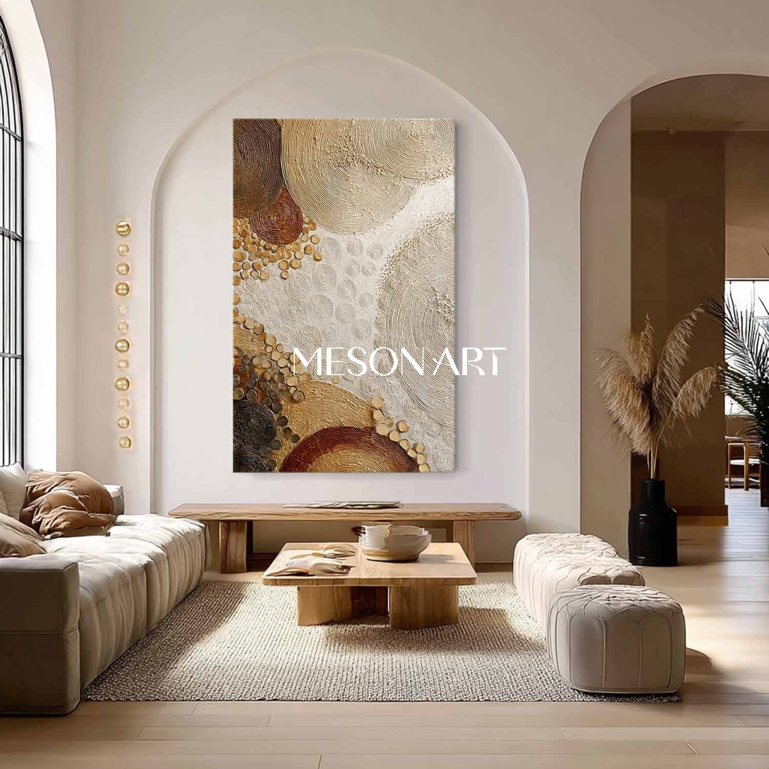 Large Boho Abstract Painting – Handmade Artwork for Modern Interiors