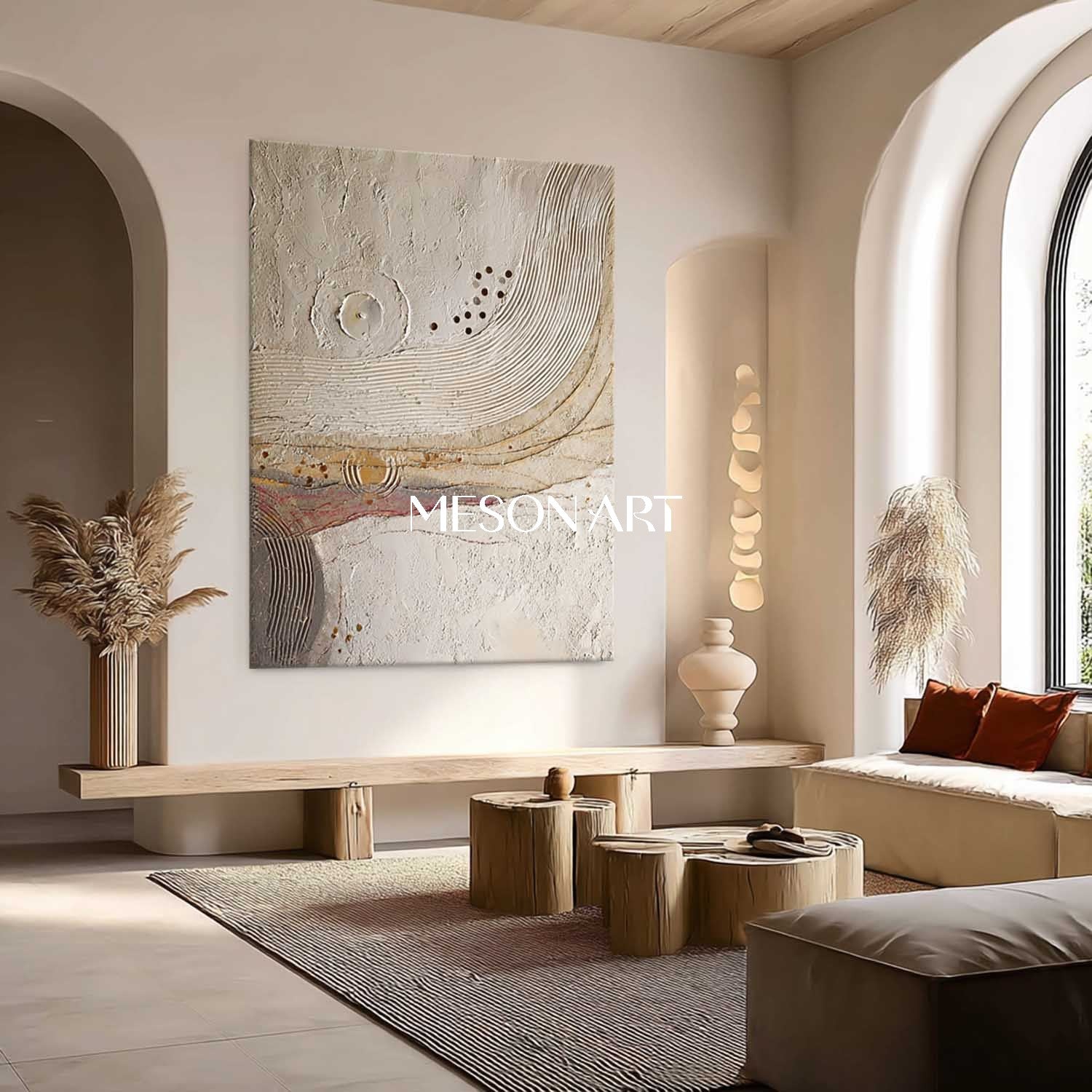 Handmade Boho Painting – Unique and Colorful Art for Your Living Room Wall