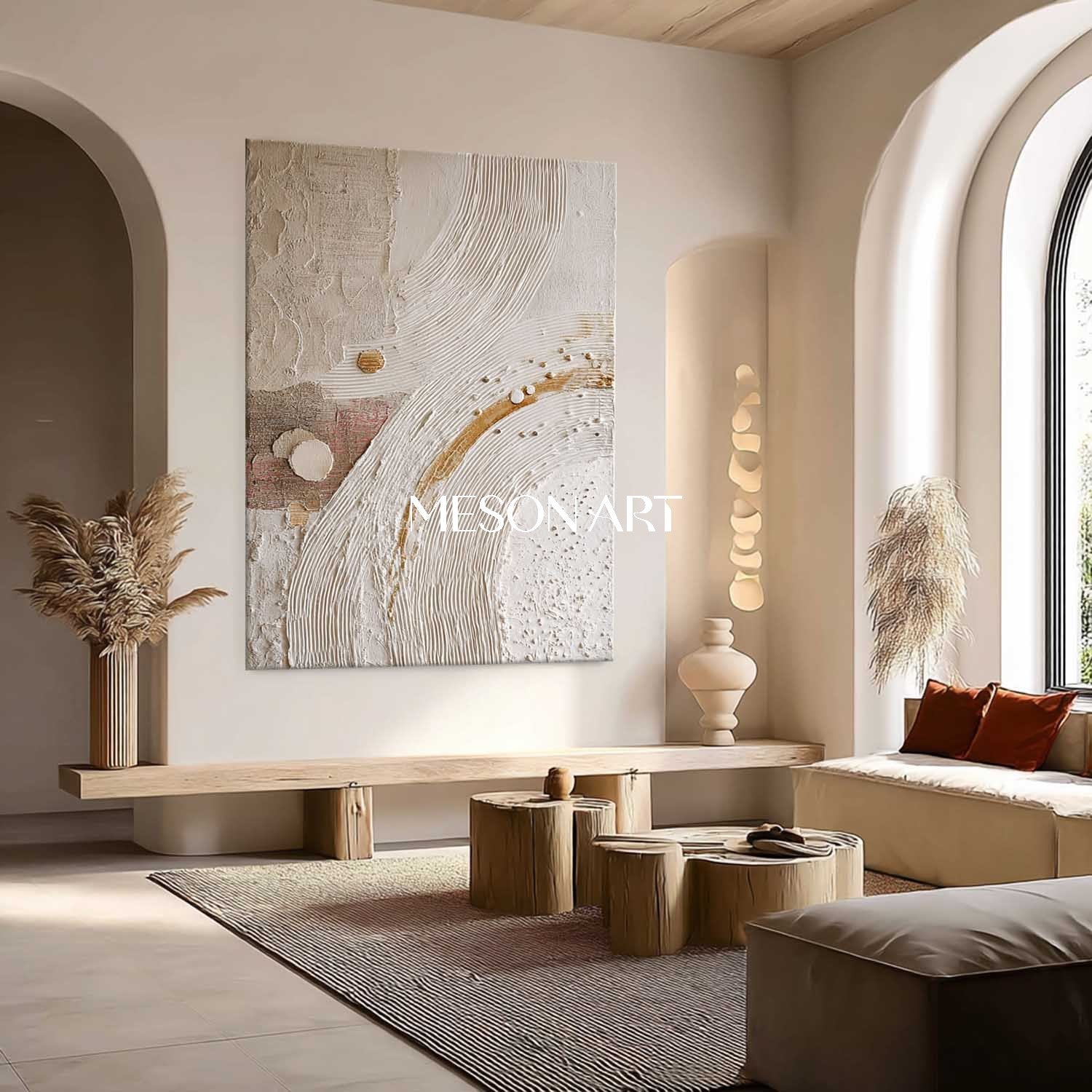 Boho Art for Creative Spaces Colorful Bohemian Wall Painting Textured Bohemian Canvas Art