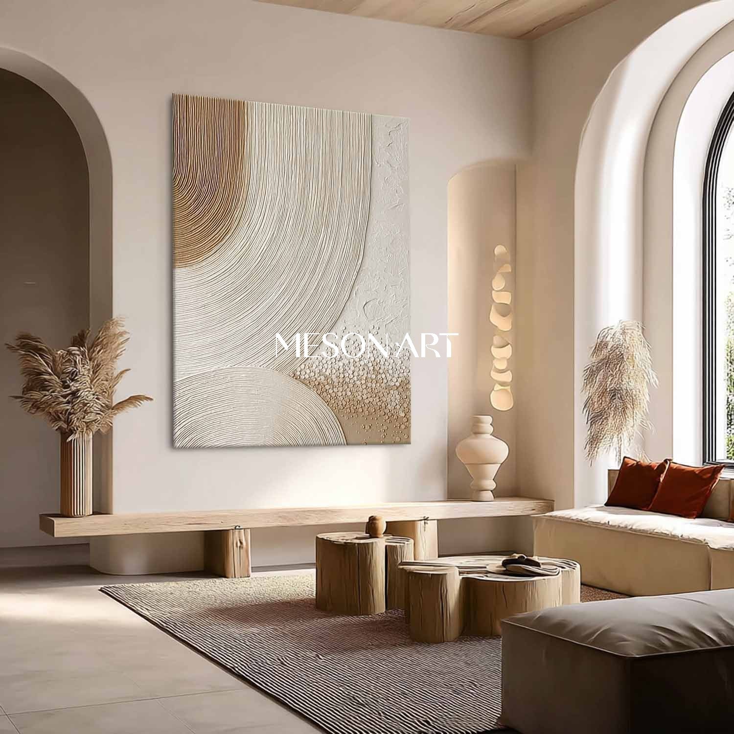 Buy Boho Wall Art – Handcrafted Canvas with Textured Colors for Home